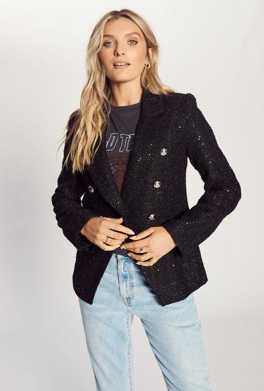 The Sequin Blazer - Black Sequin by We Are The Others - in 1/XS | SWAACE