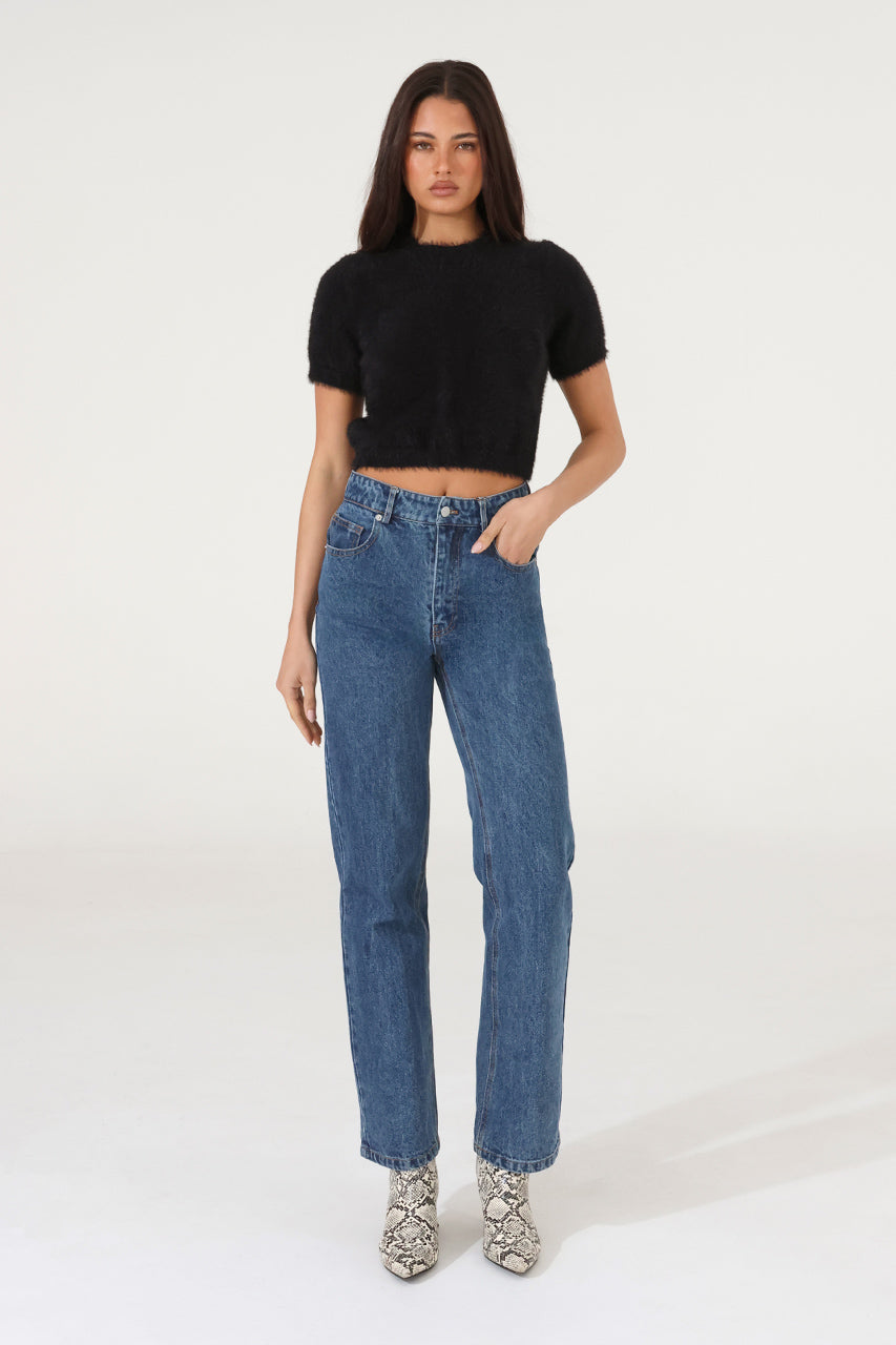 Ruby Knit Tee - Black