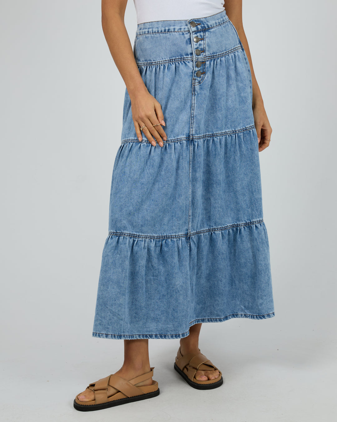Coco Denim Maxi Skirt - Light Blue