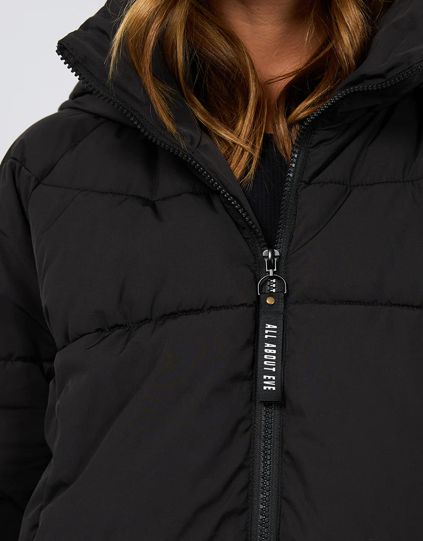 Remi Luxe Midi Puffer Jacket - Black