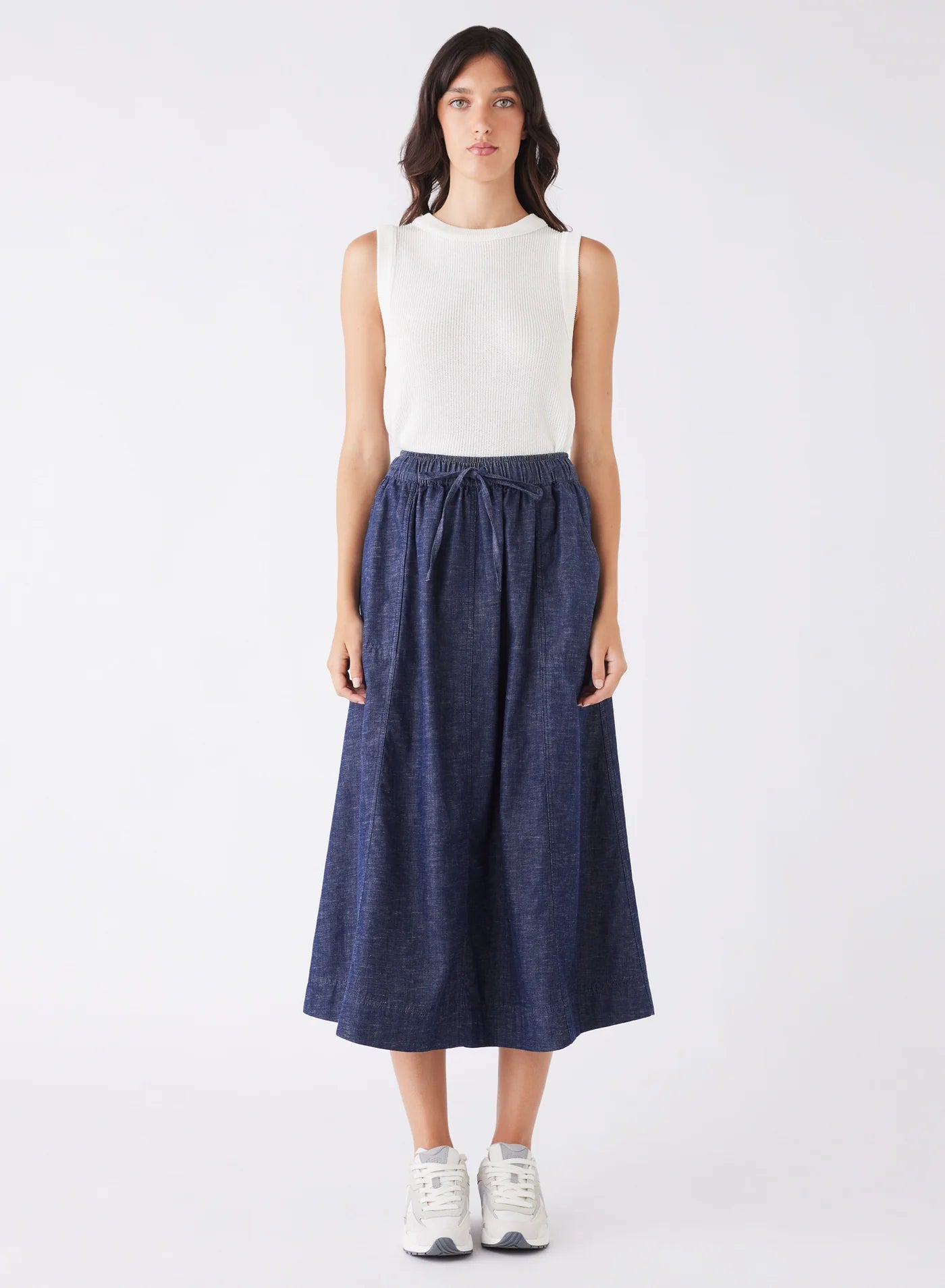 Revival Denim Skirt - Dark Denim Blue
