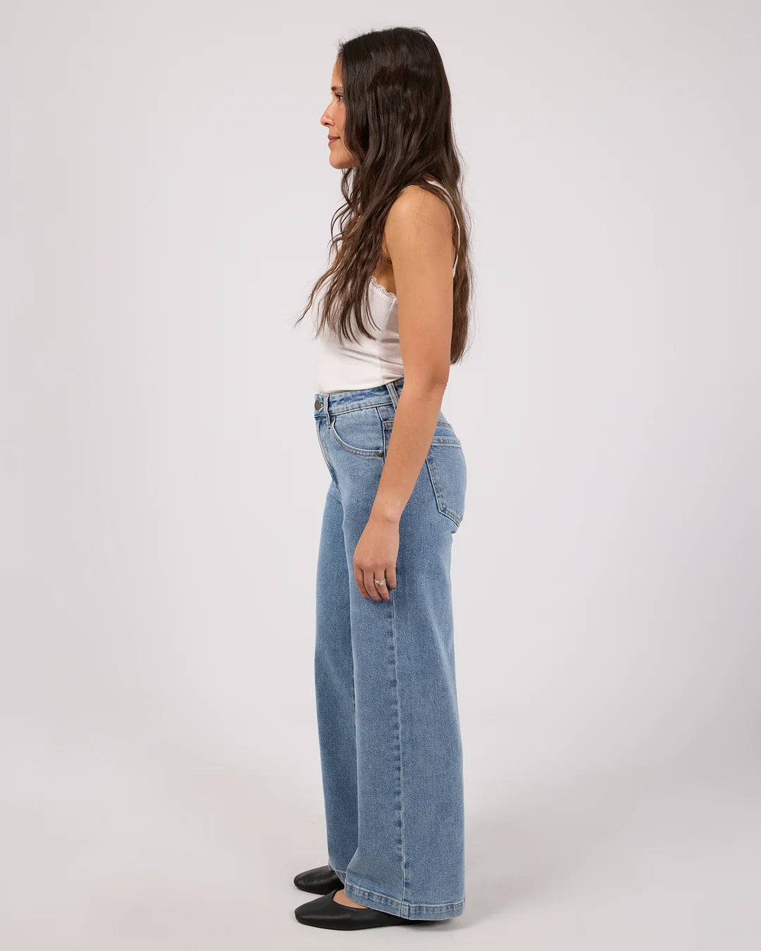 Jacqui Wide Leg Petite Jeans - Light Blue