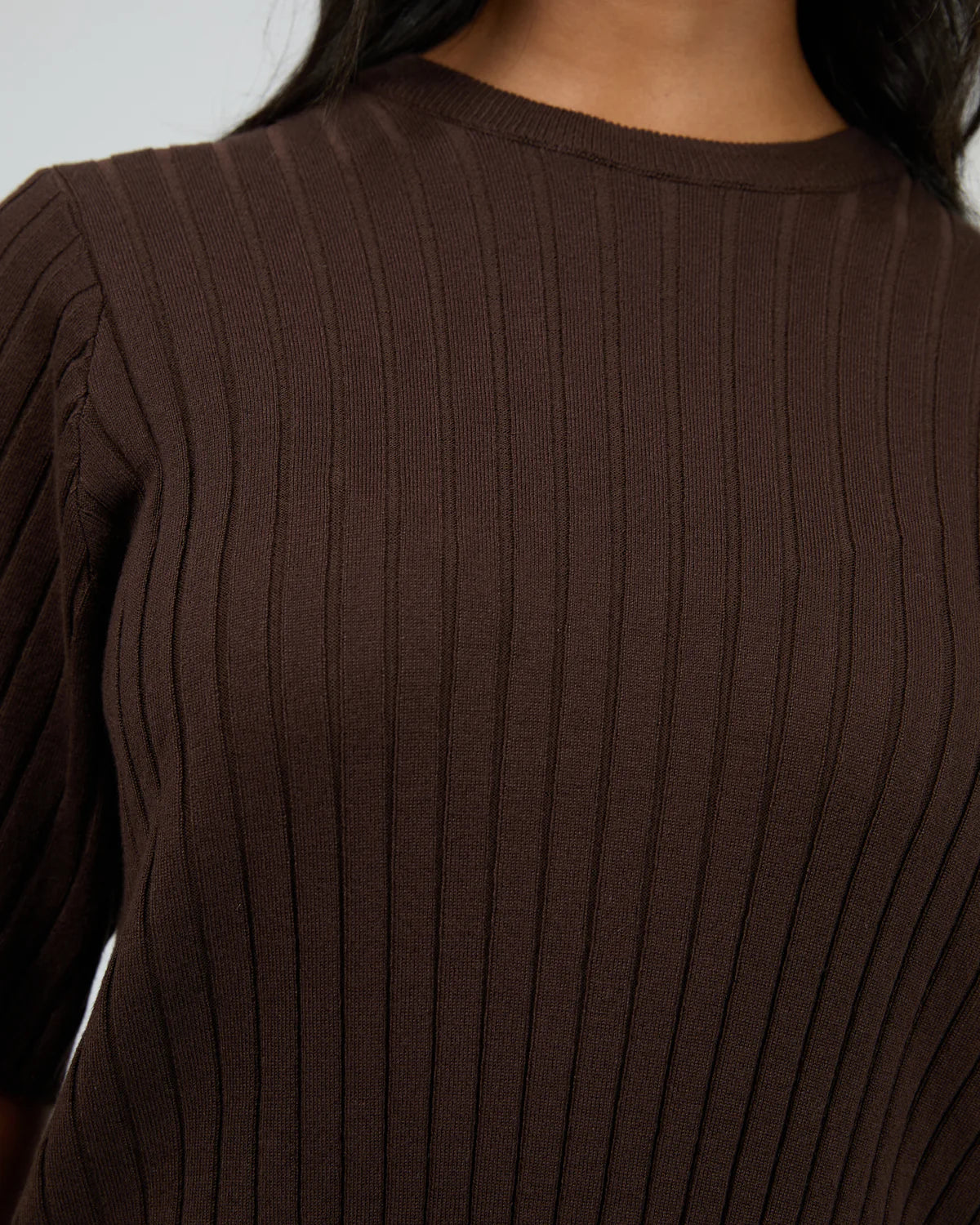 Bianca Knit Tee - Brown