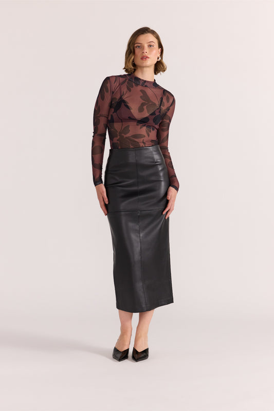 Eddie Pu Midi Skirt - Black
