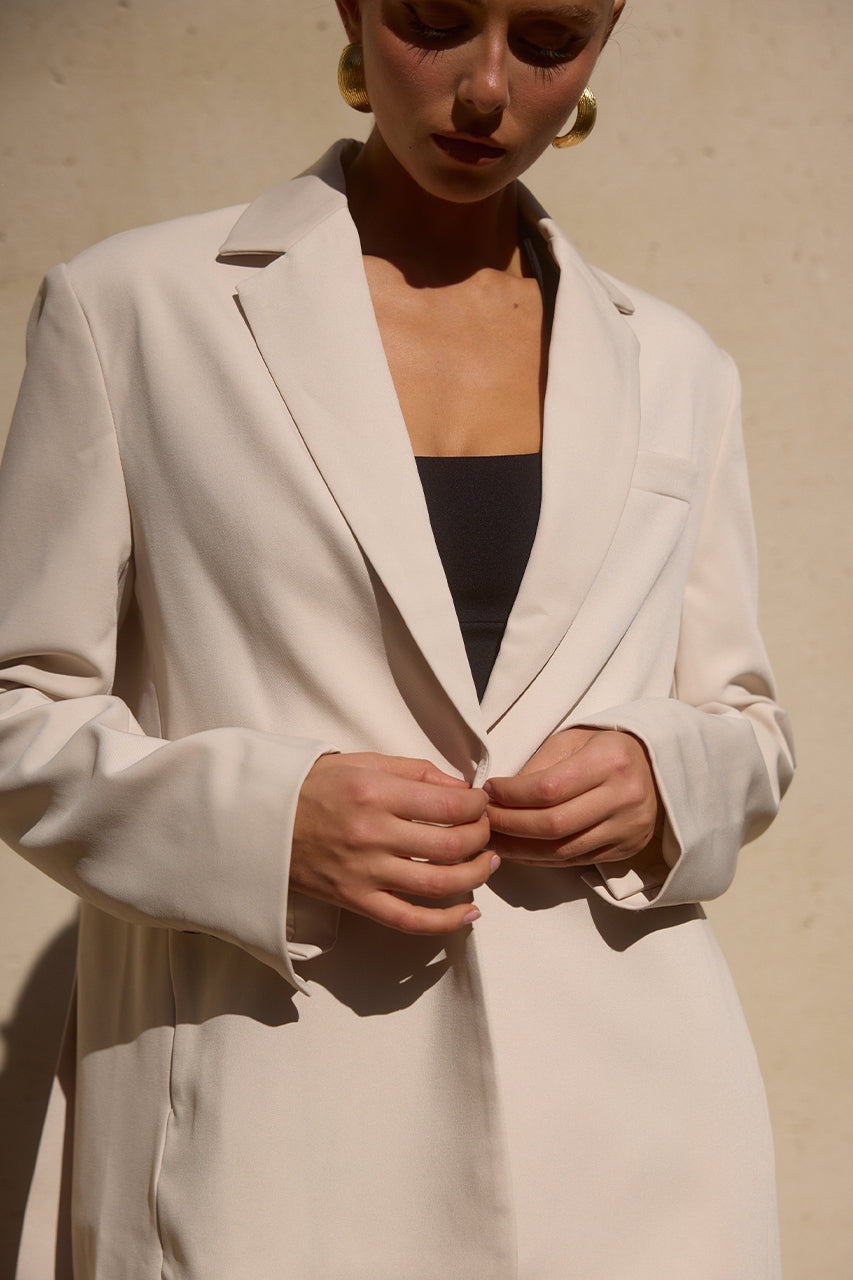 Harrison Blazer - Stone by Runaway The Label - in XS | SWAACE