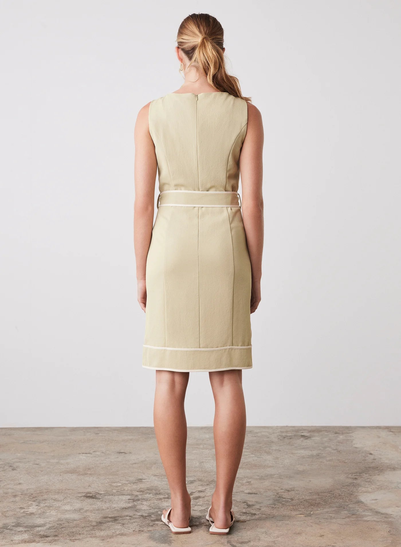 Voyage Dress - Celery/Cream