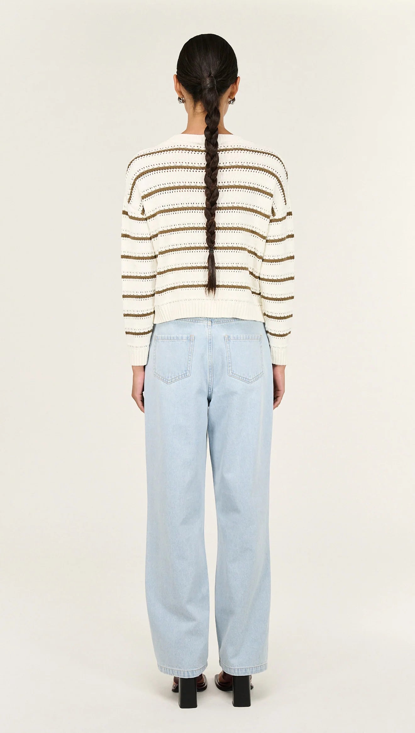 Vera Stripe Jumper - Off White/Khaki