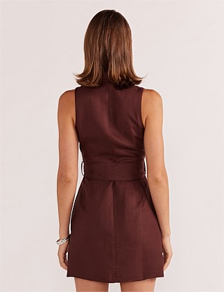 Ellison Wrap Mini Dress - Espresso
