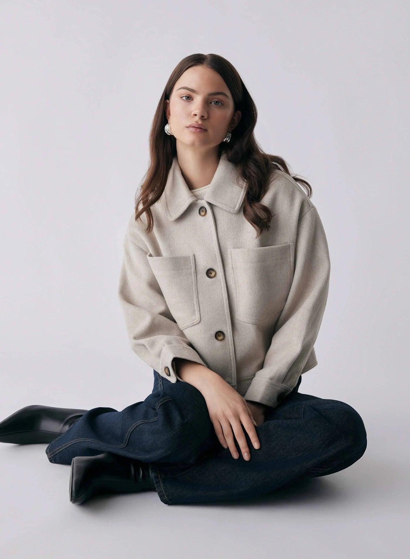 Stopover Jacket - Cream Chevron