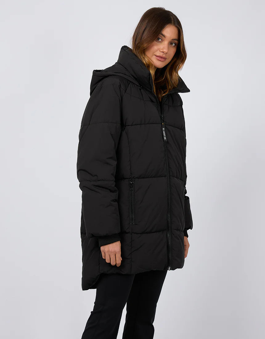 Remi Luxe Midi Puffer Jacket - Black