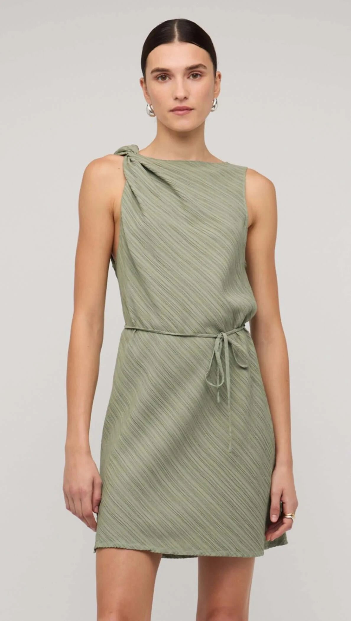 Amira Twist Mini Dress - Sage