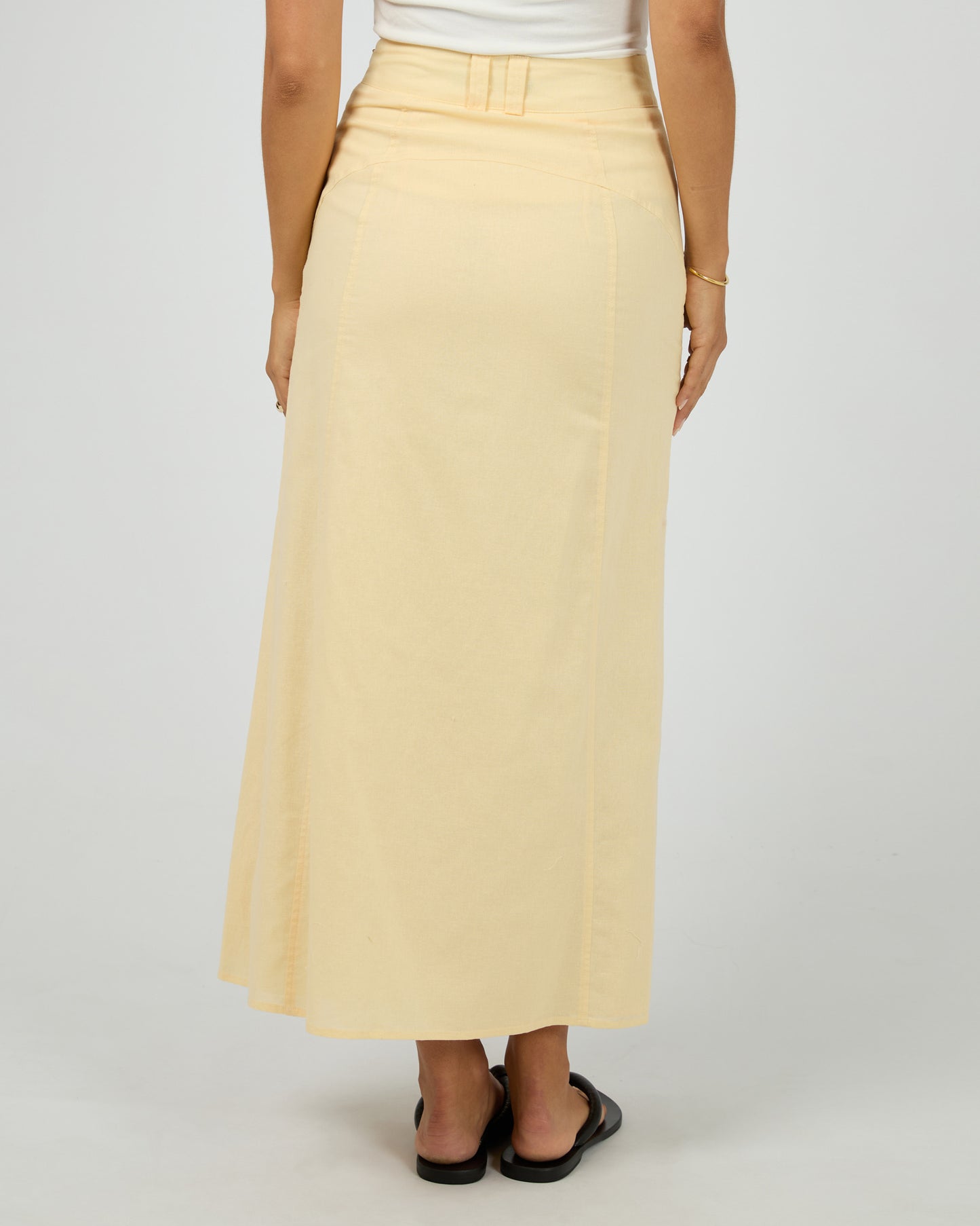 Alessa Linen Maxi Skirt - Yellow