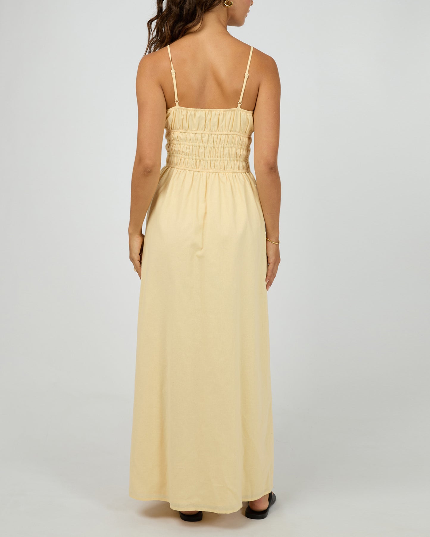 Alessa Linen Maxi Dress - Yellow
