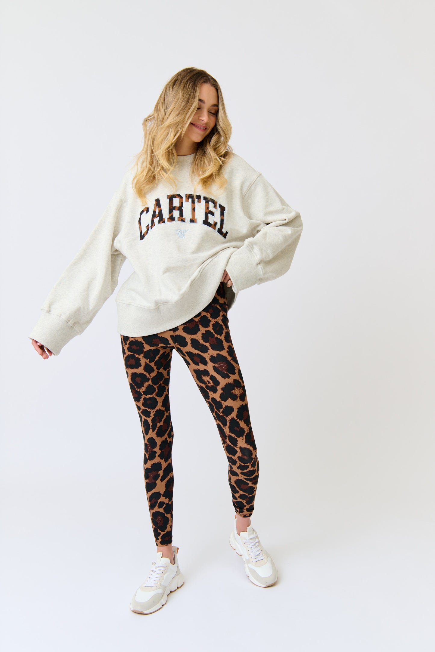 Bronwyn Sweater - Oat Marle /Leopard