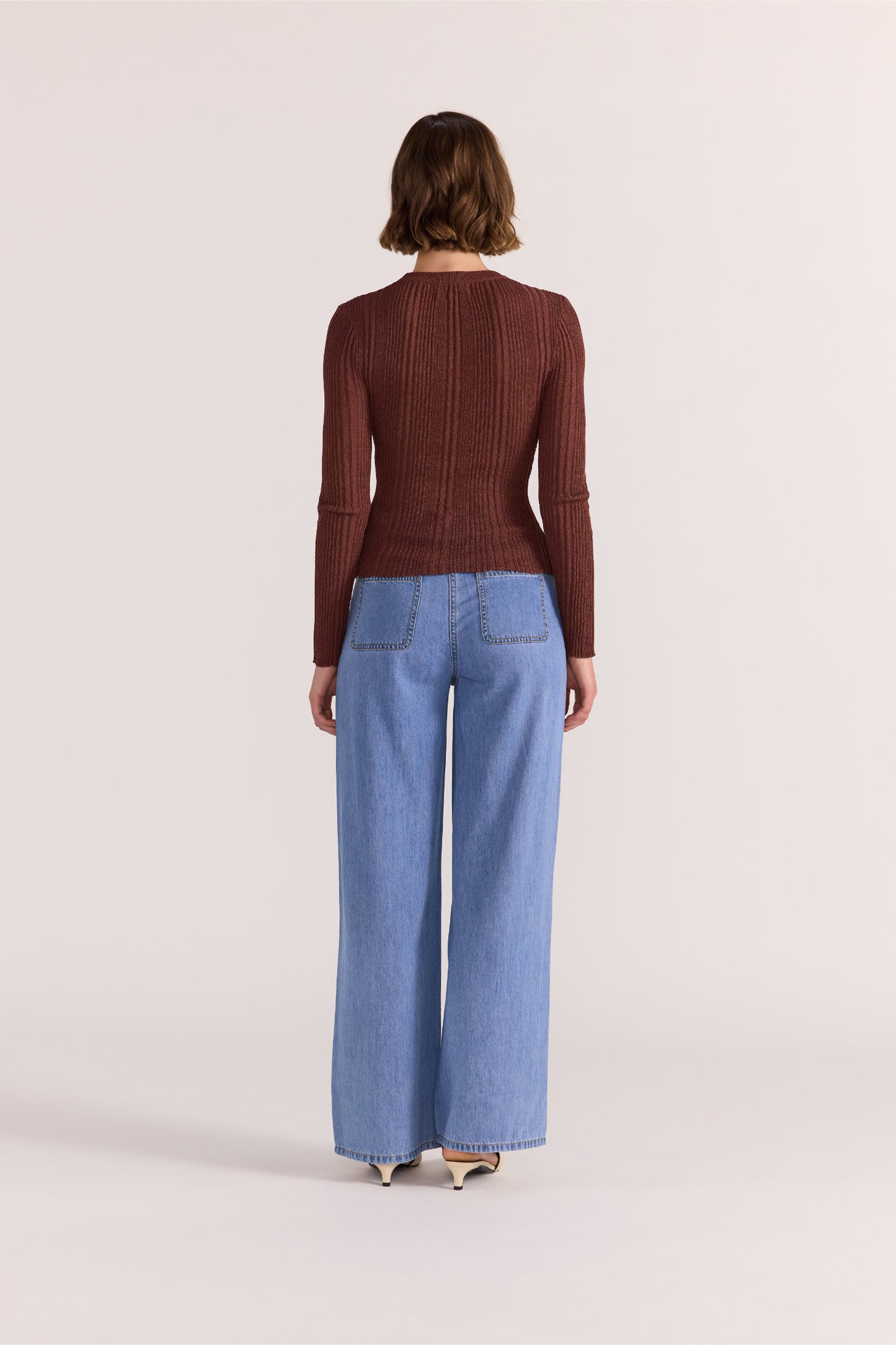 Luna Ribbed Knit Top - Nutmeg