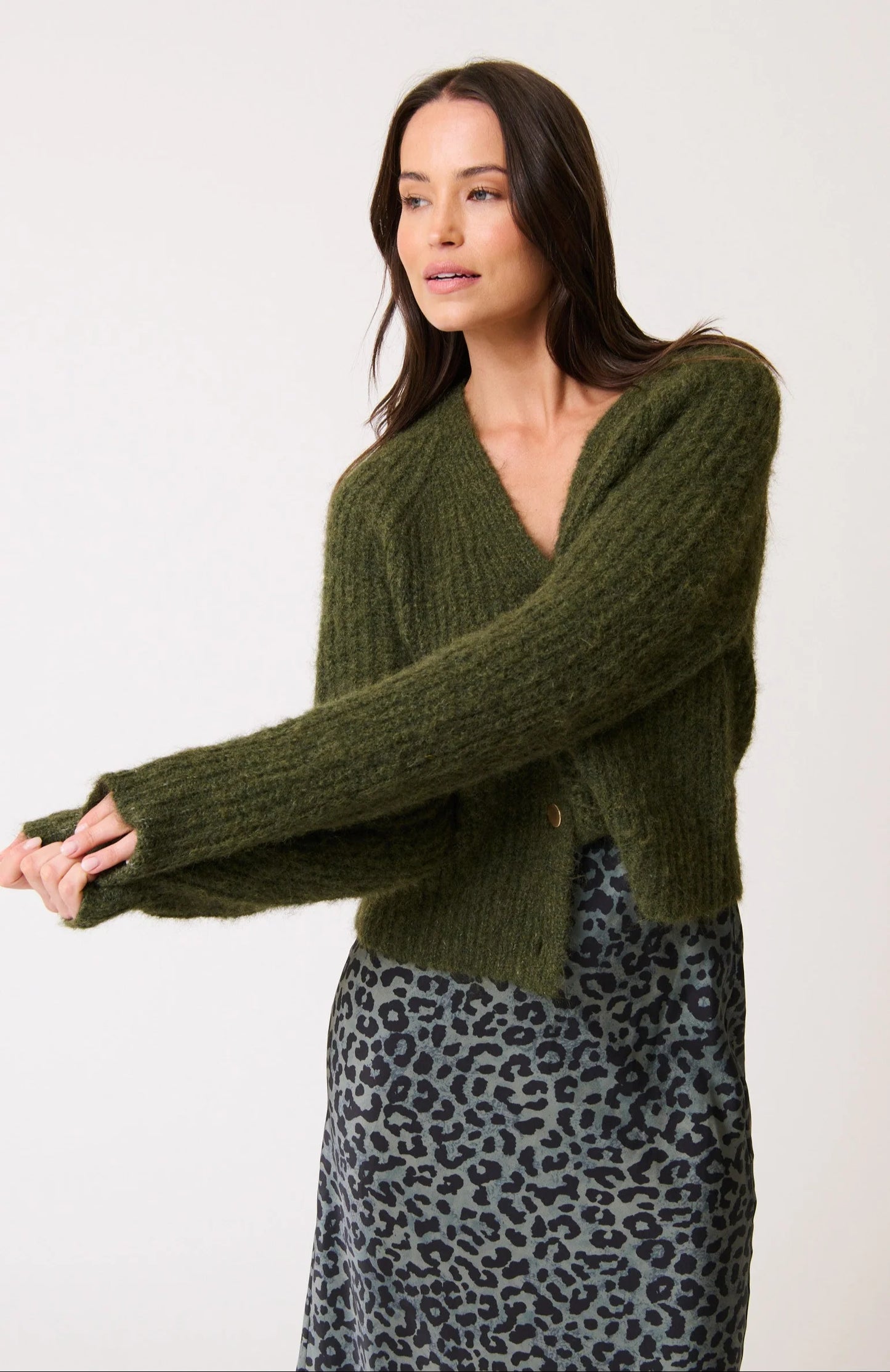 Hazel Knit Cardigan - Khaki