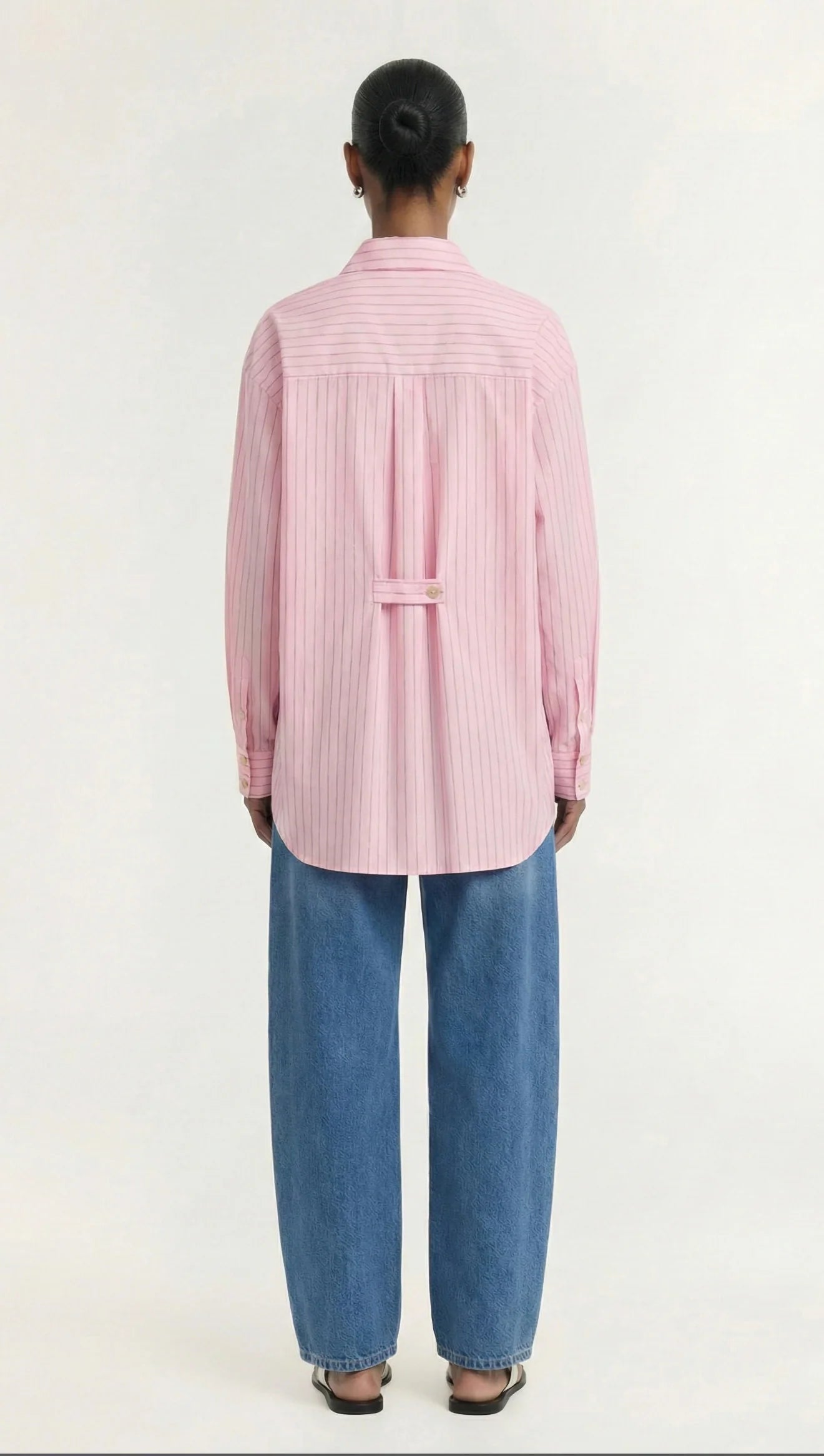 Kari Oversized Shirt - Pink/White Stripe