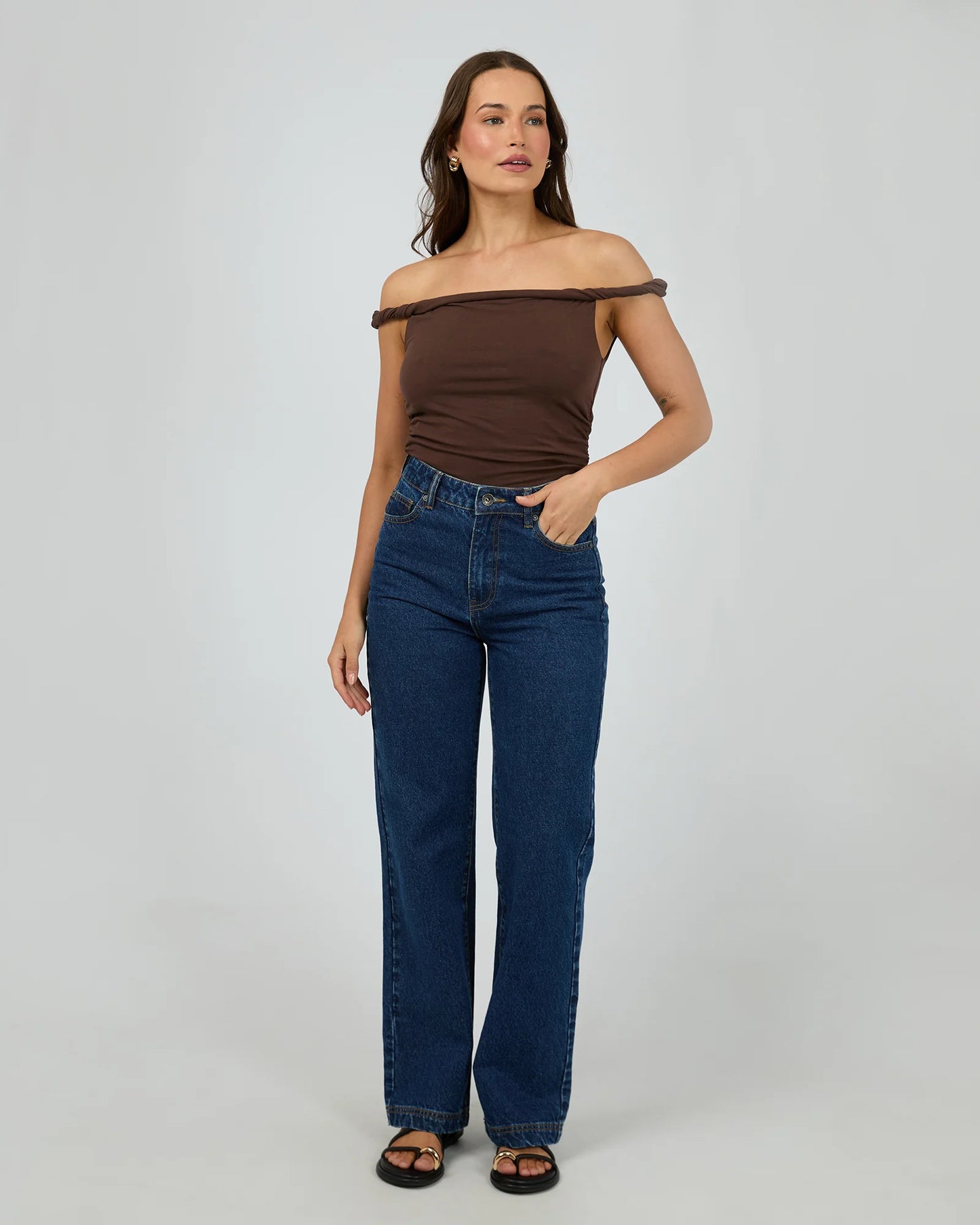 Evie Twist Tank - Chocolate