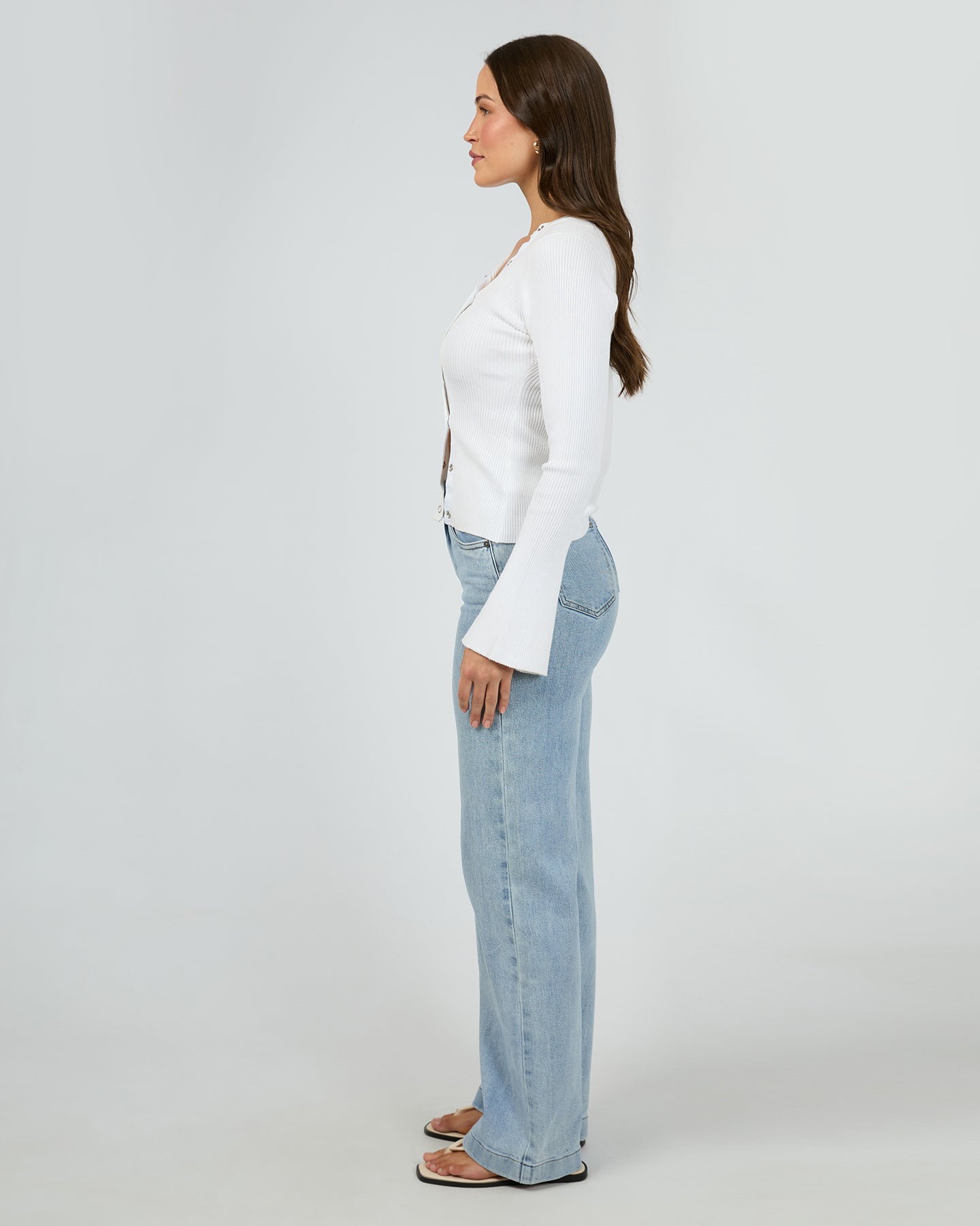 Marleigh Knit Long Sleeve Top - White