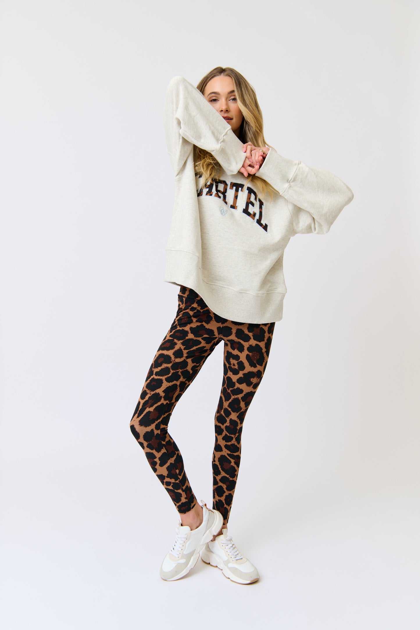Bronwyn Sweater - Oat Marle /Leopard