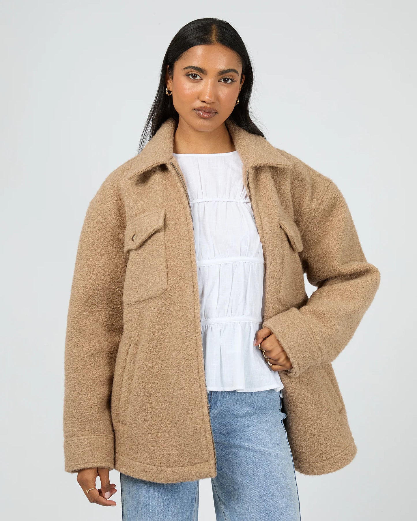 Aria Shacket - Tan