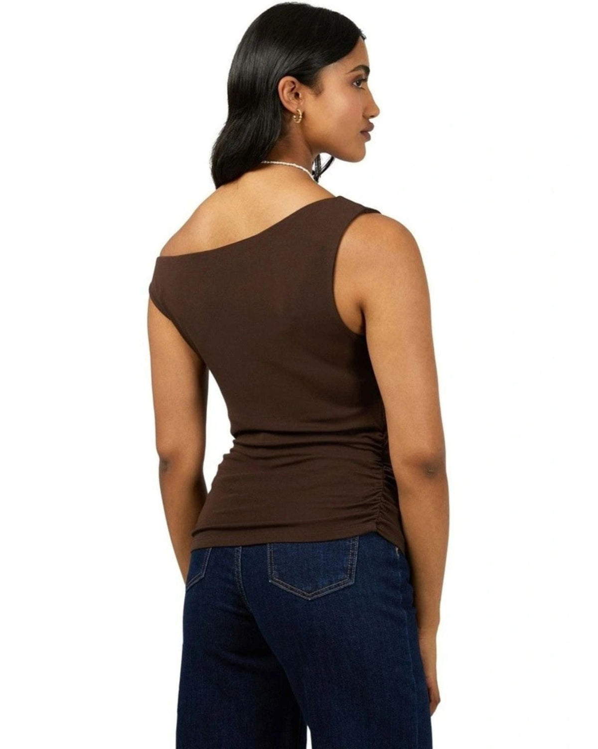 Kylie Off Shoulder Top - Brown
