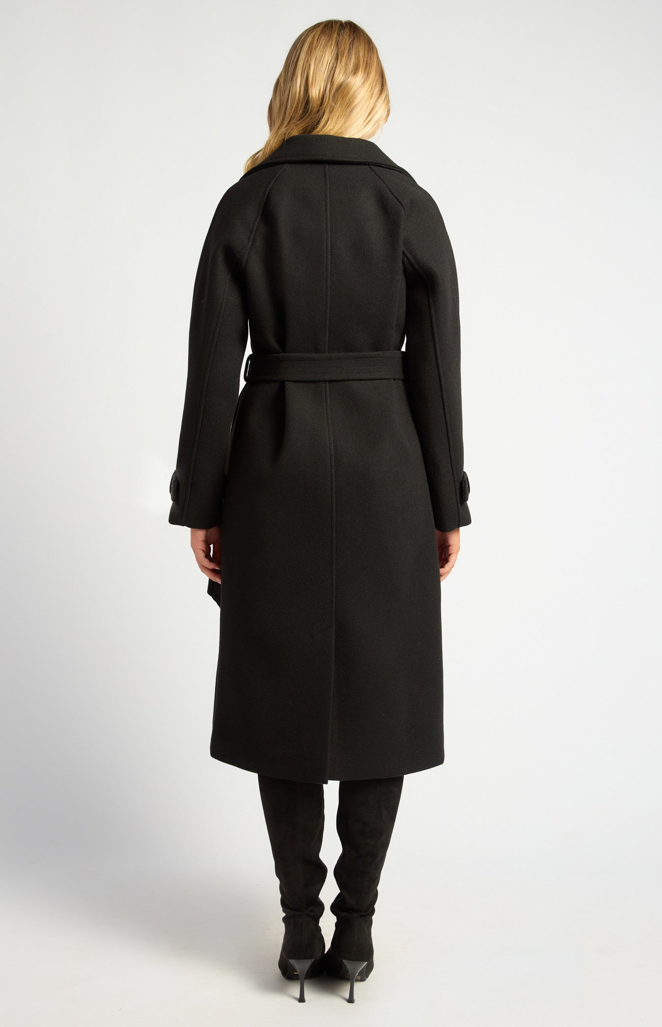 Heavyweight Felt Raglan Sleeve Coat - Black