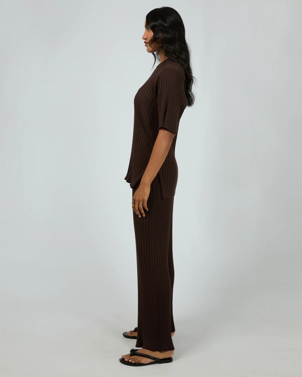 Bianca Knit Tee - Brown