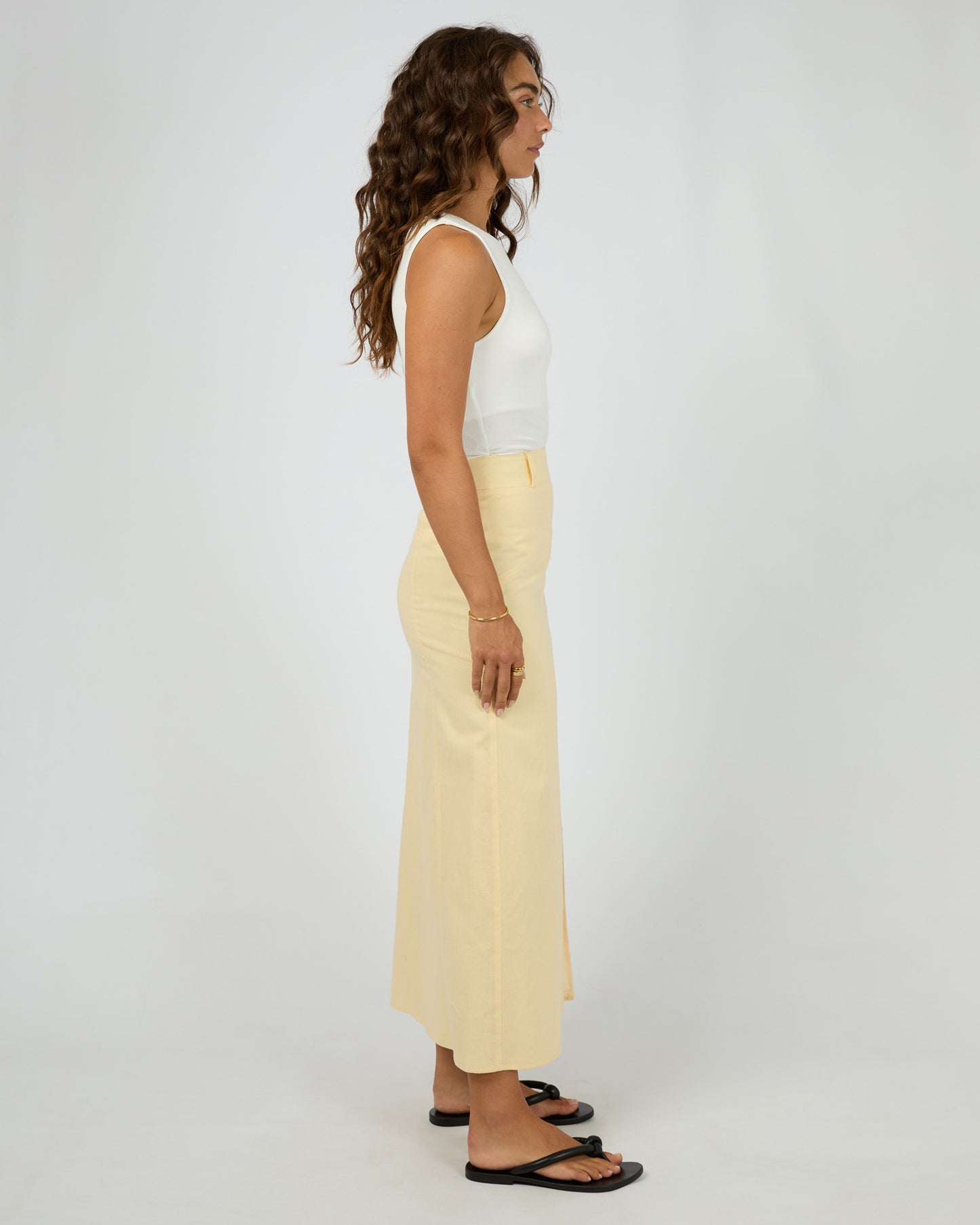 Alessa Linen Maxi Skirt - Yellow