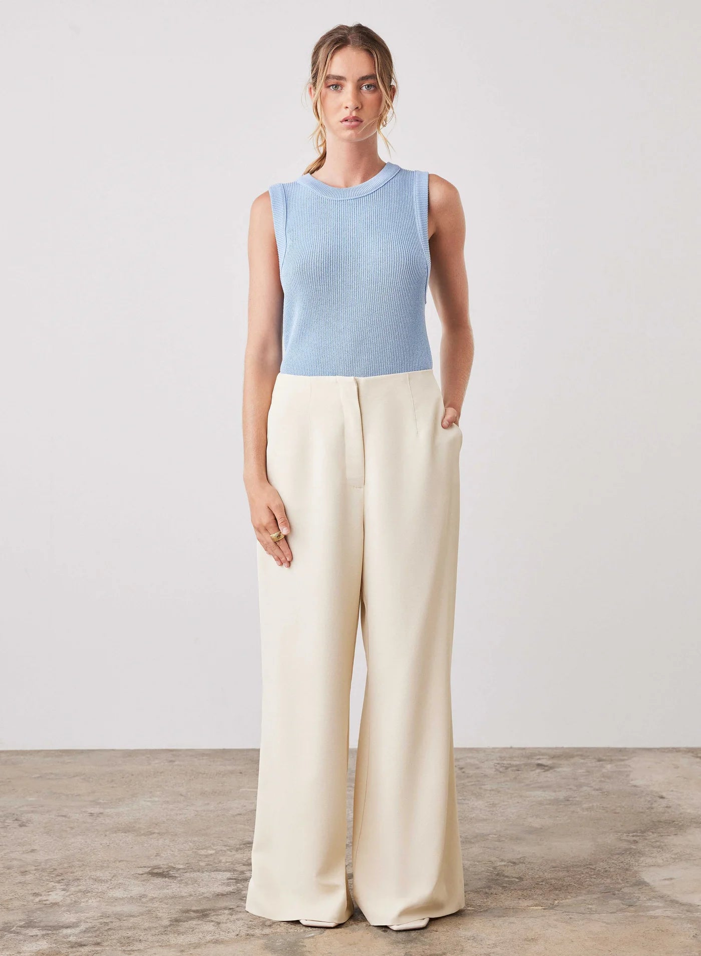 Rebound Knit Tank - Sky