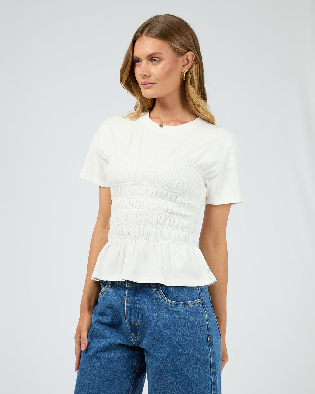 Lipa Rushed Top - Vintage White