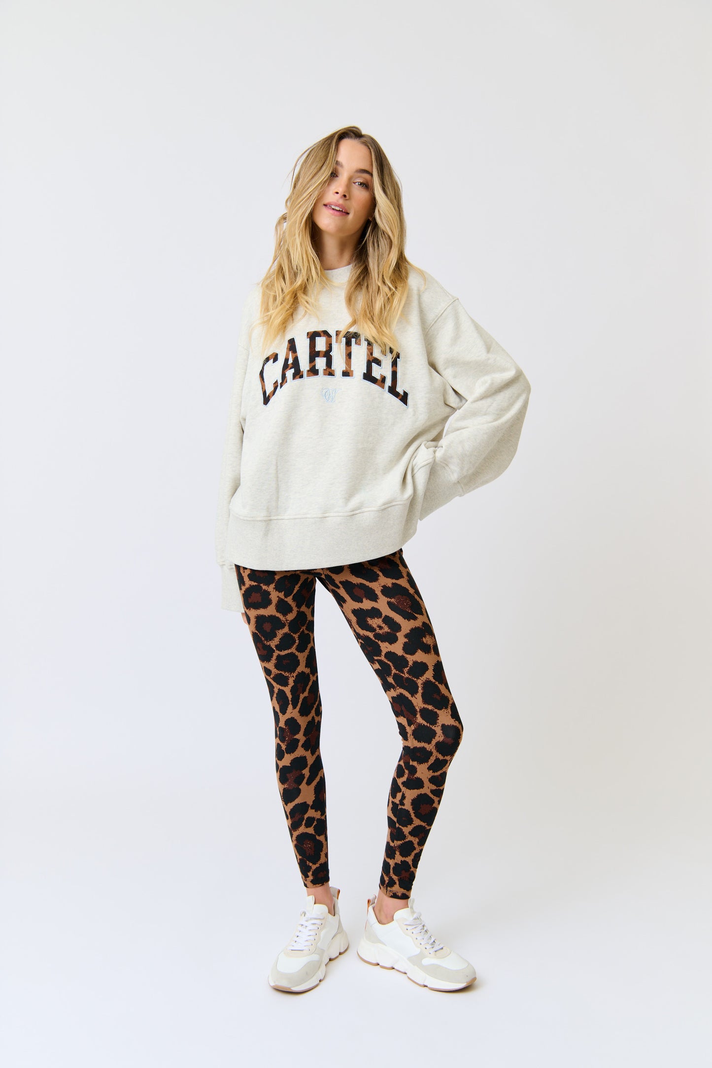 Bronwyn Sweater - Oat Marle /Leopard