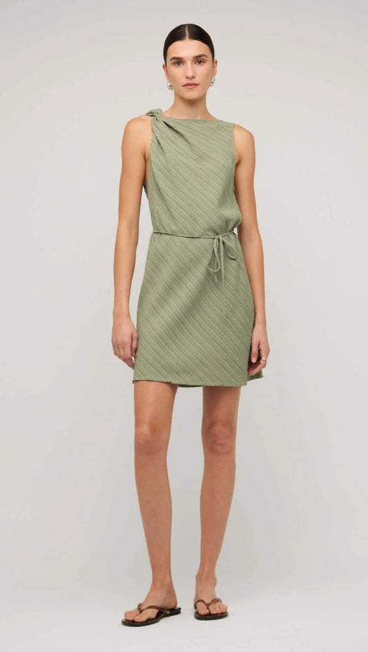Amira Twist Mini Dress - Sage