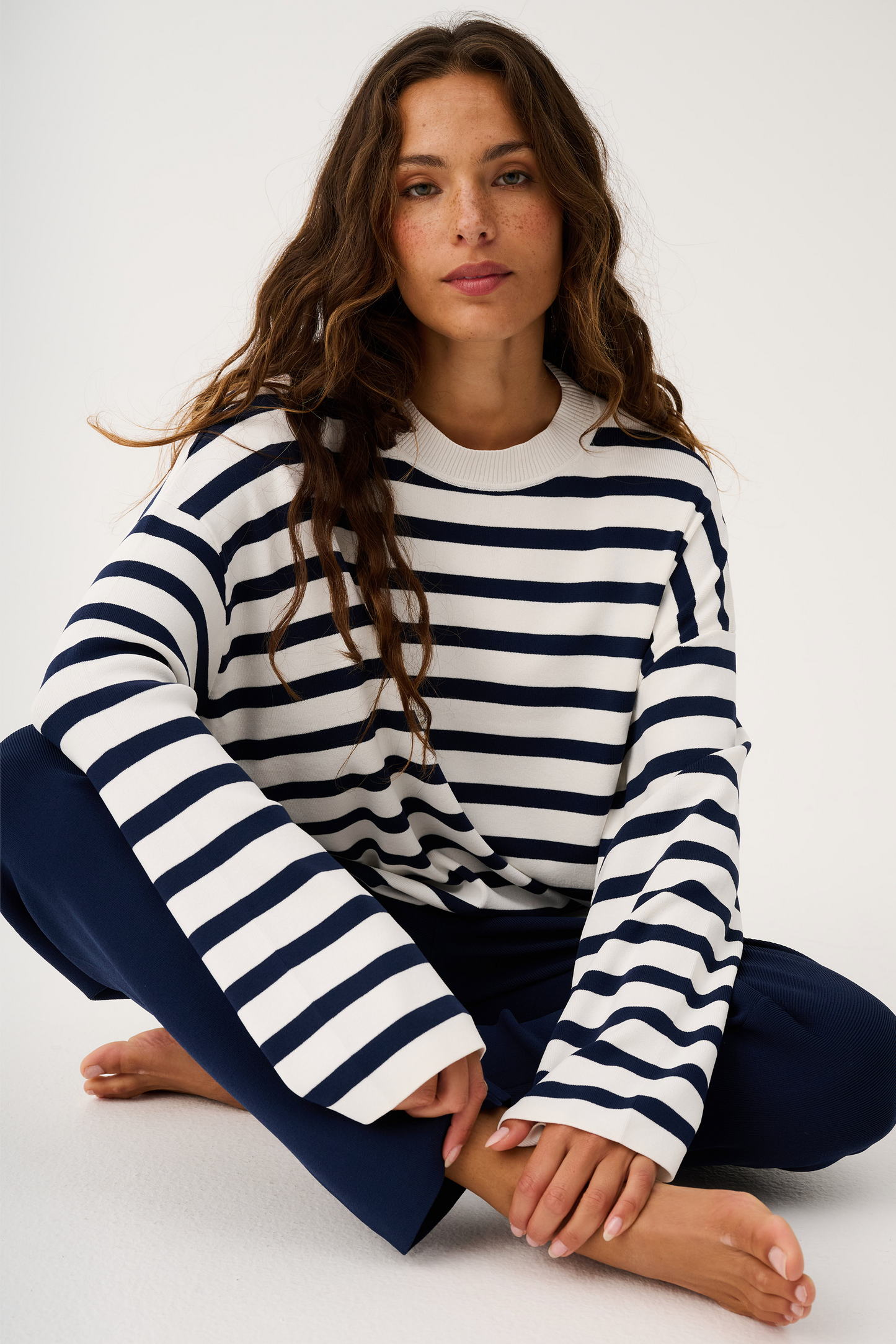 Rae Knit Sweater - Navy Stripe