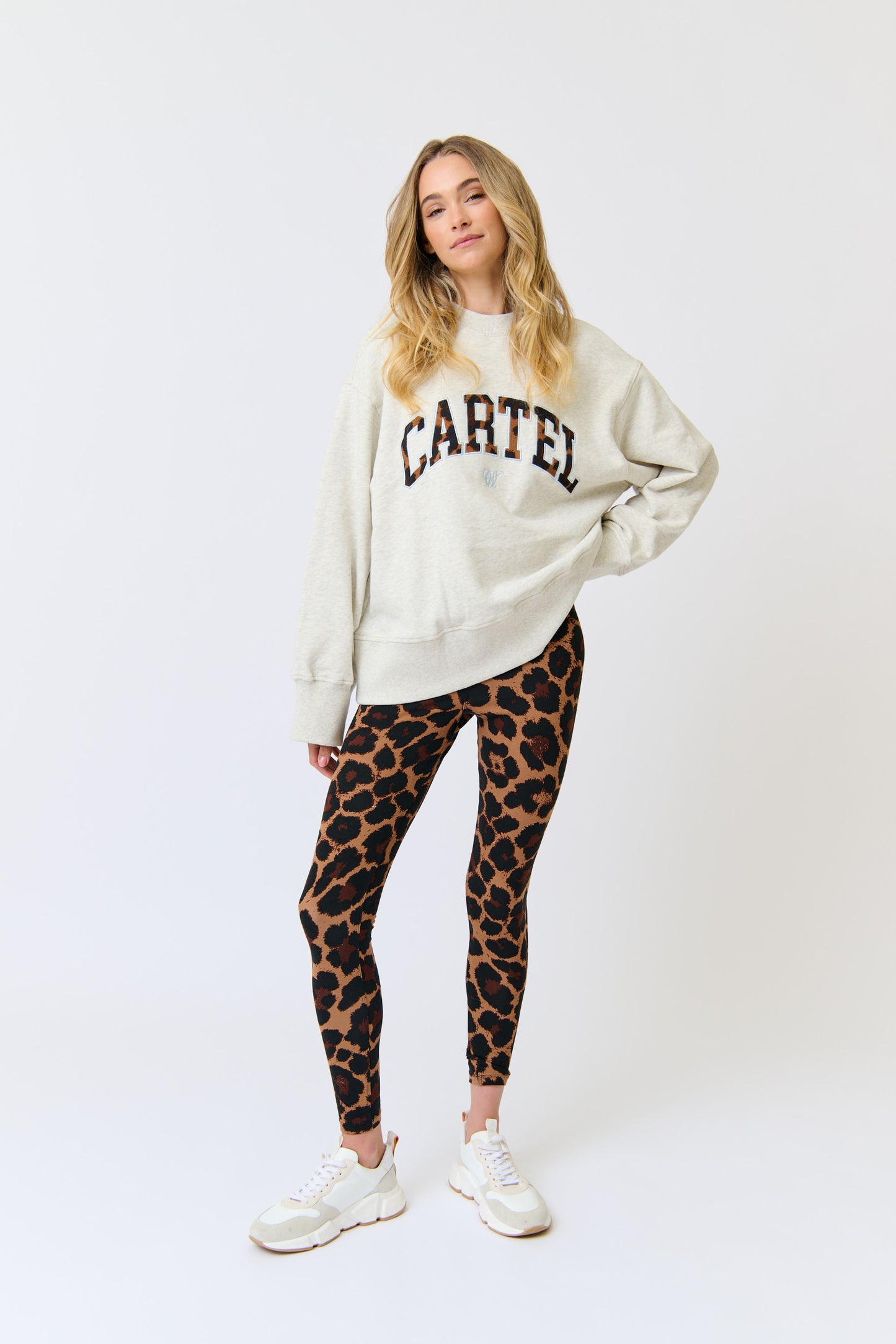 Bronwyn Sweater - Oat Marle /Leopard