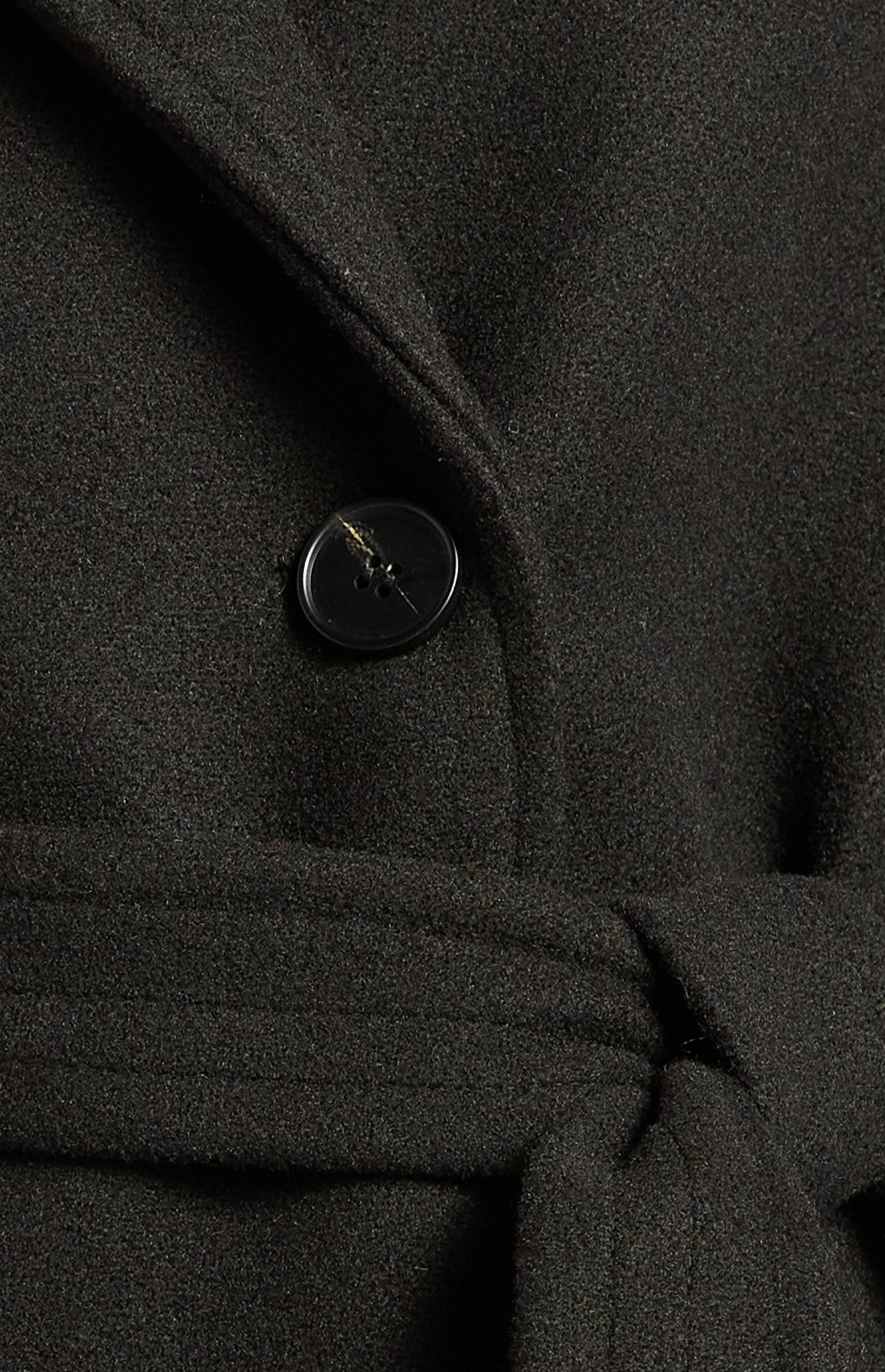 Heavyweight Felt Raglan Sleeve Coat - Black