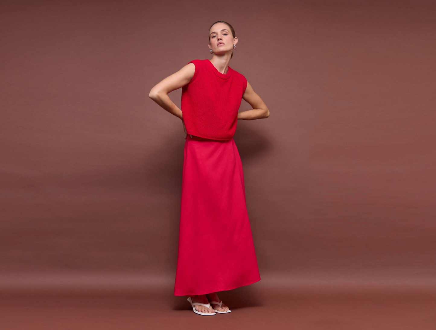 Ellis Knit Tank - Red