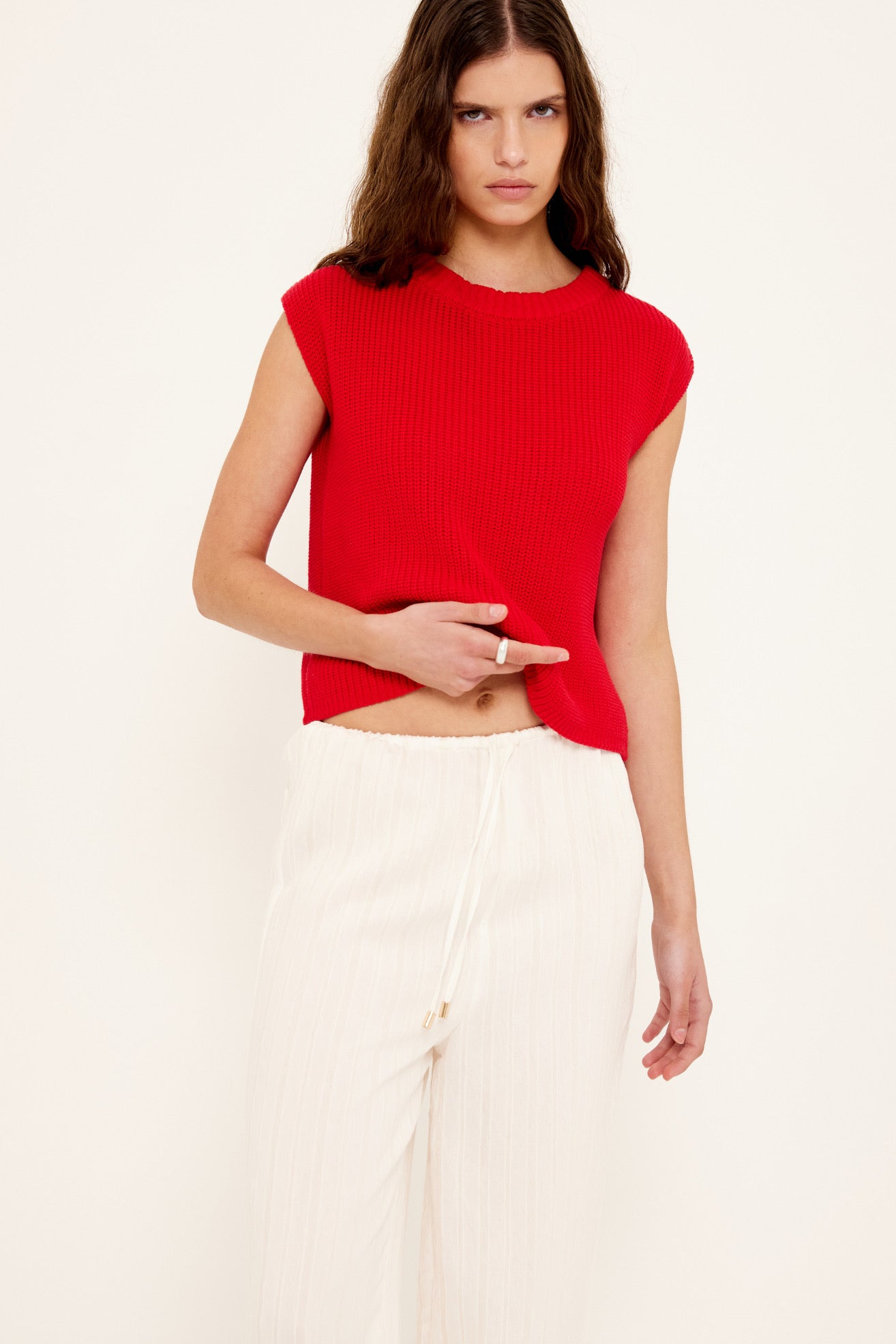 Ellis Knit Tank - Red