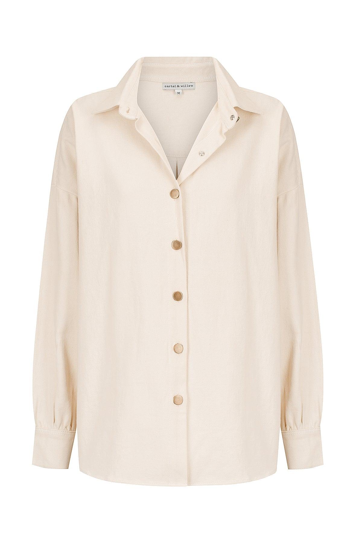 Tamika Shirt - Vanilla by Cartel & Willow - in XS | SWAACE