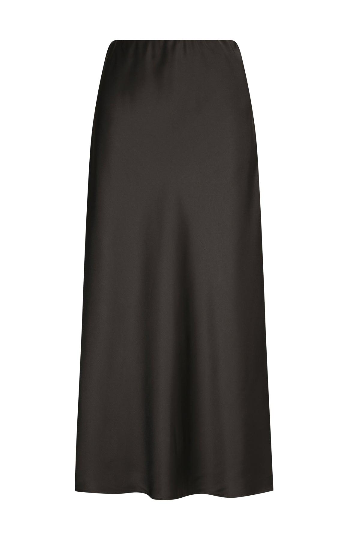 Millie Slip Skirt - Black Satin by Cartel & Willow - in XS | SWAACE