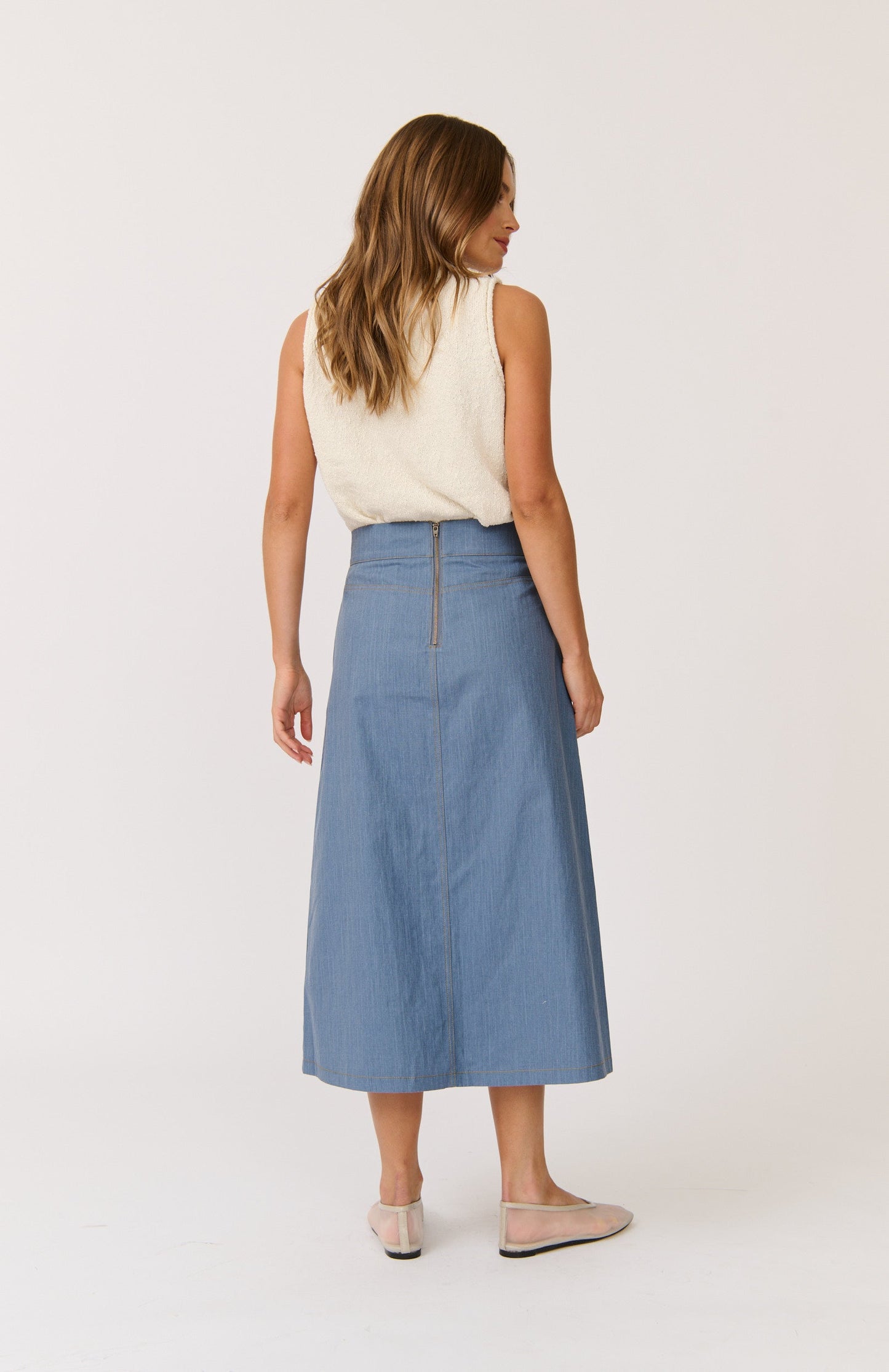 Astrid Skirt - Denim by Cartel & Willow - in XS | SWAACE