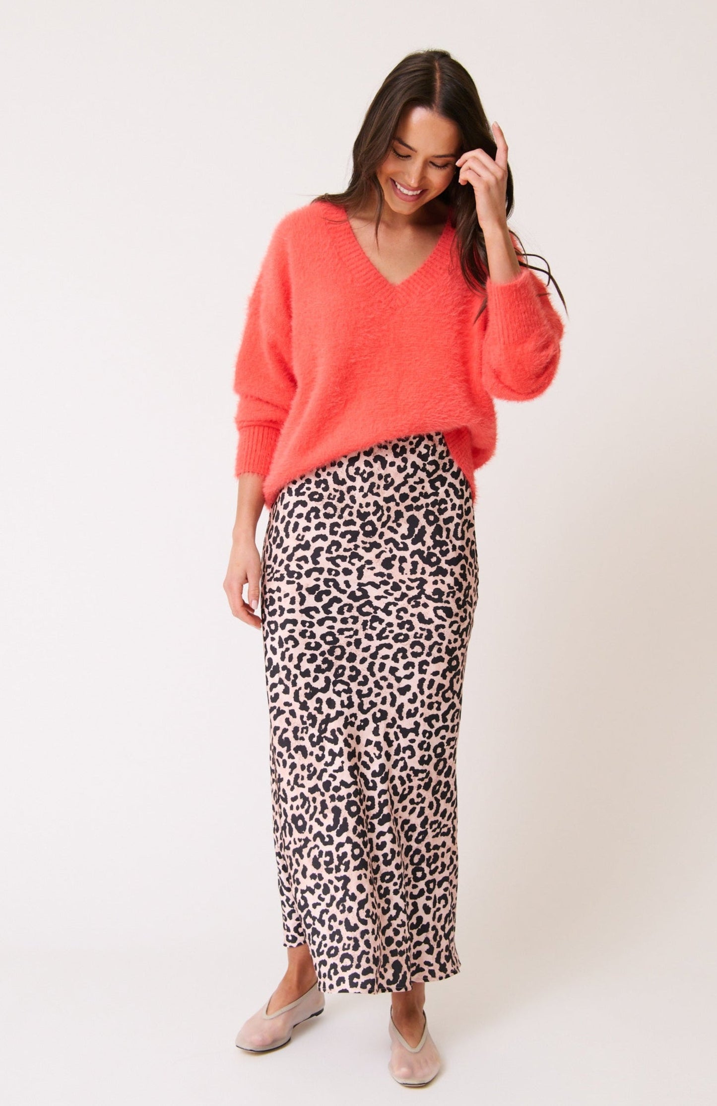 Millie Slip Skirt - Neutral Leopard