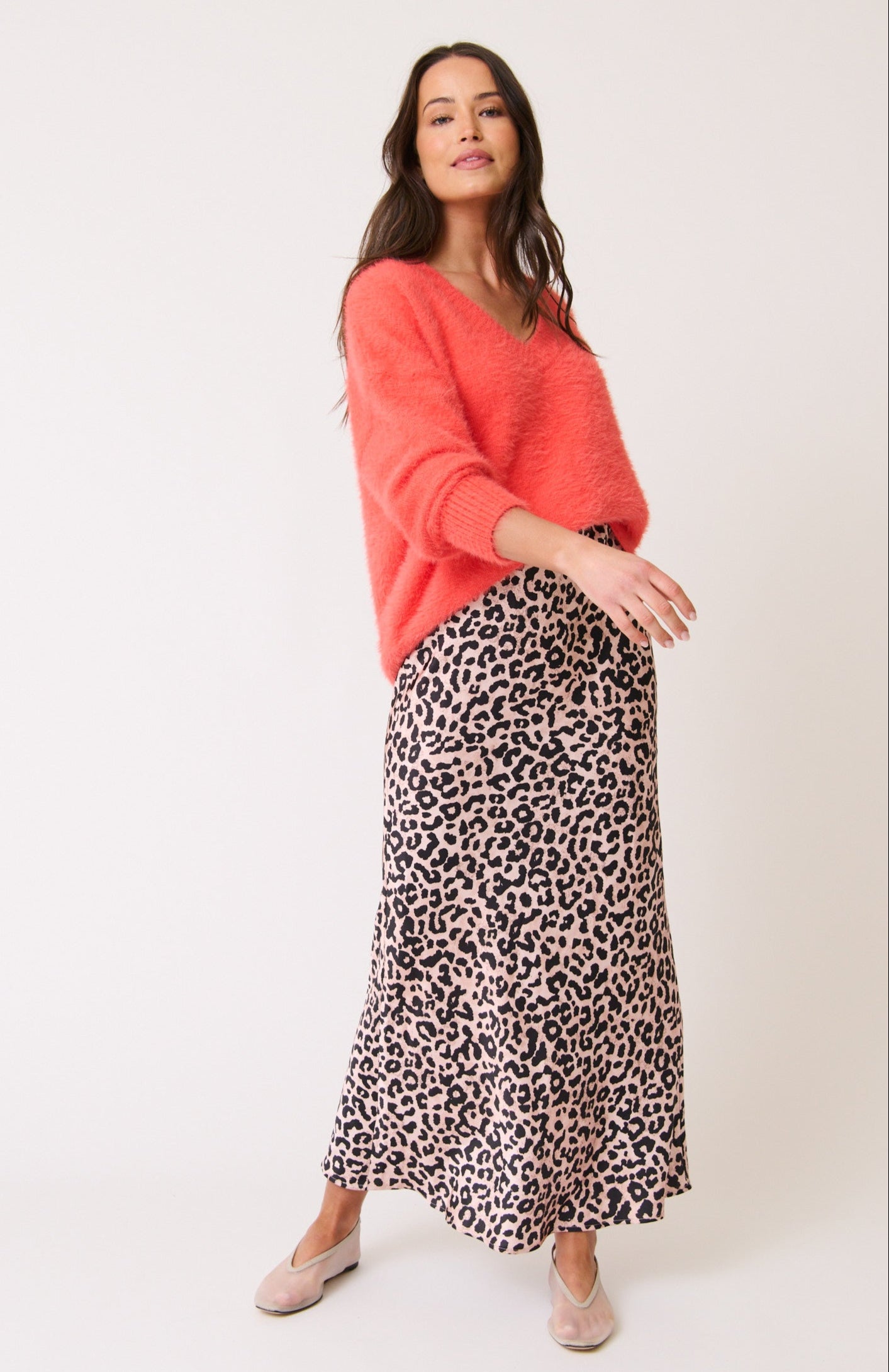 Millie Slip Skirt - Neutral Leopard