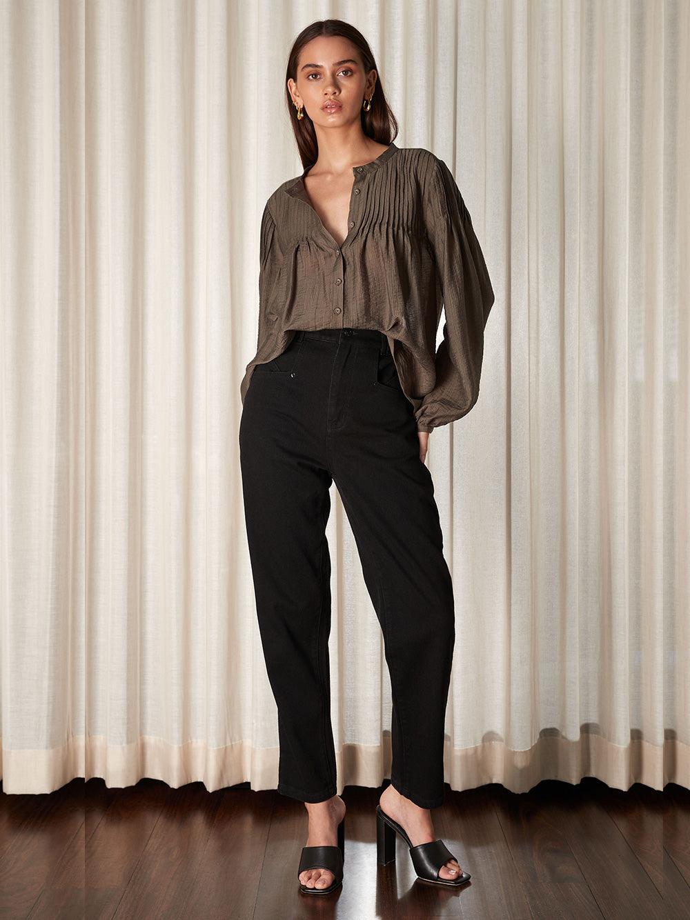 Clove Blouse - Dark Olive by Esmaee - in XS | SWAACE