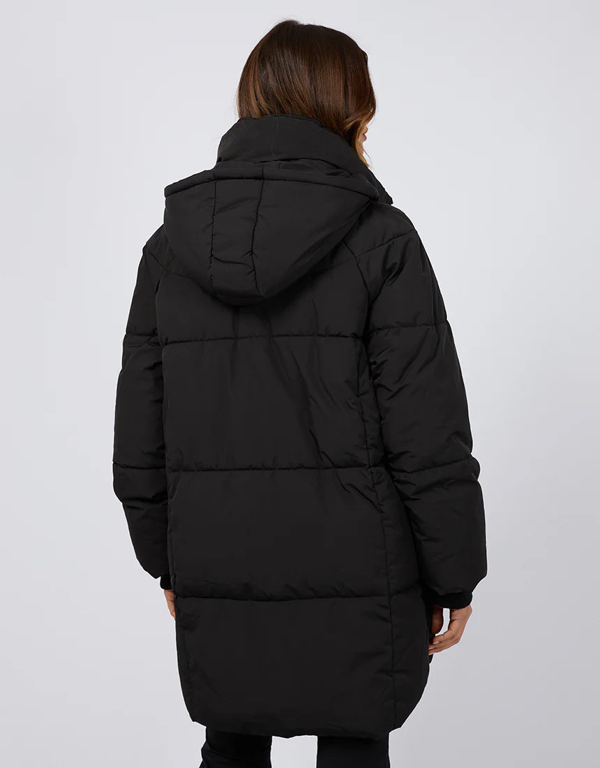 Remi Luxe Midi Puffer Jacket - Black