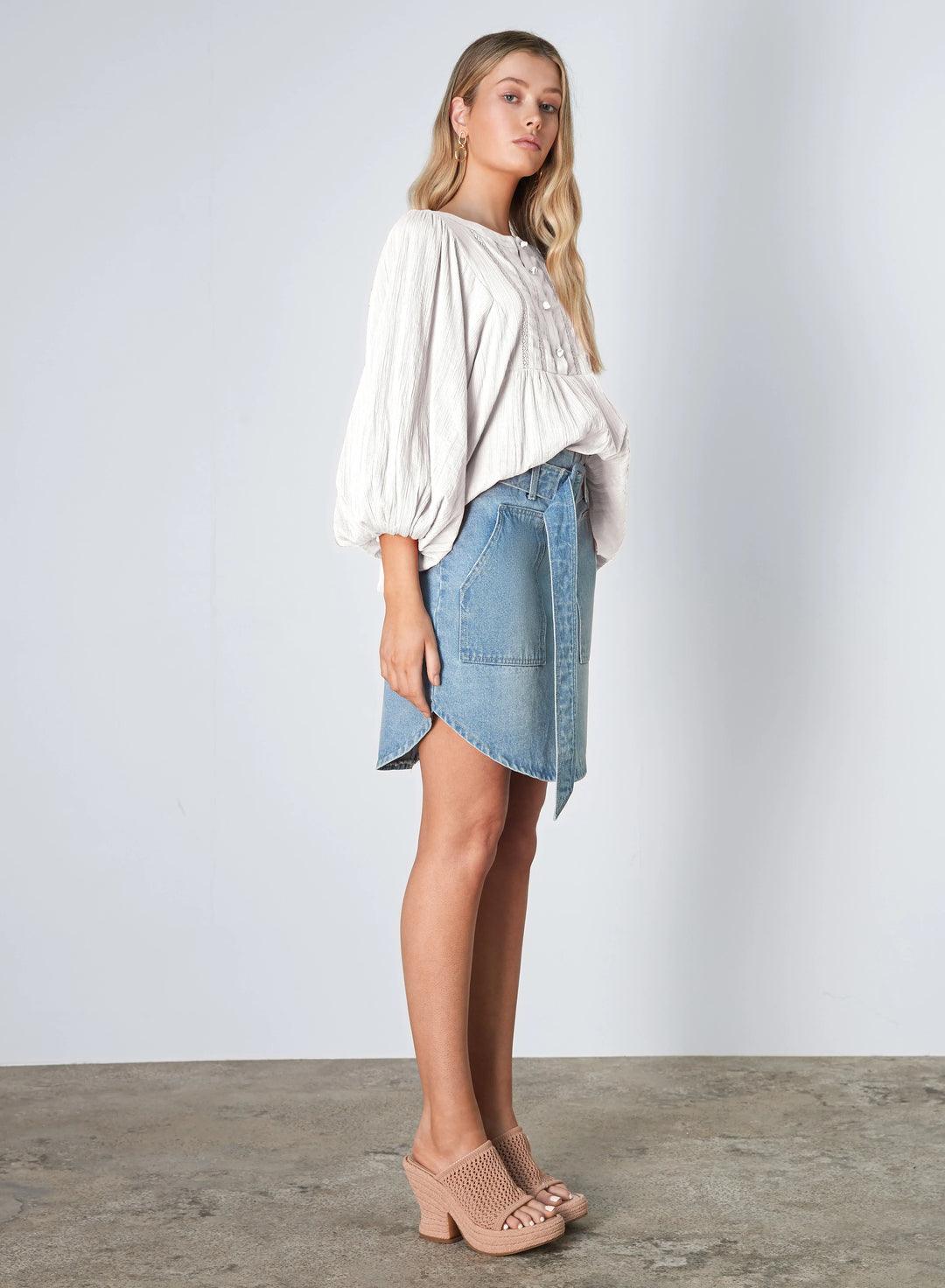Masons Denim Skirt by Esmaee - in XS | SWAACE