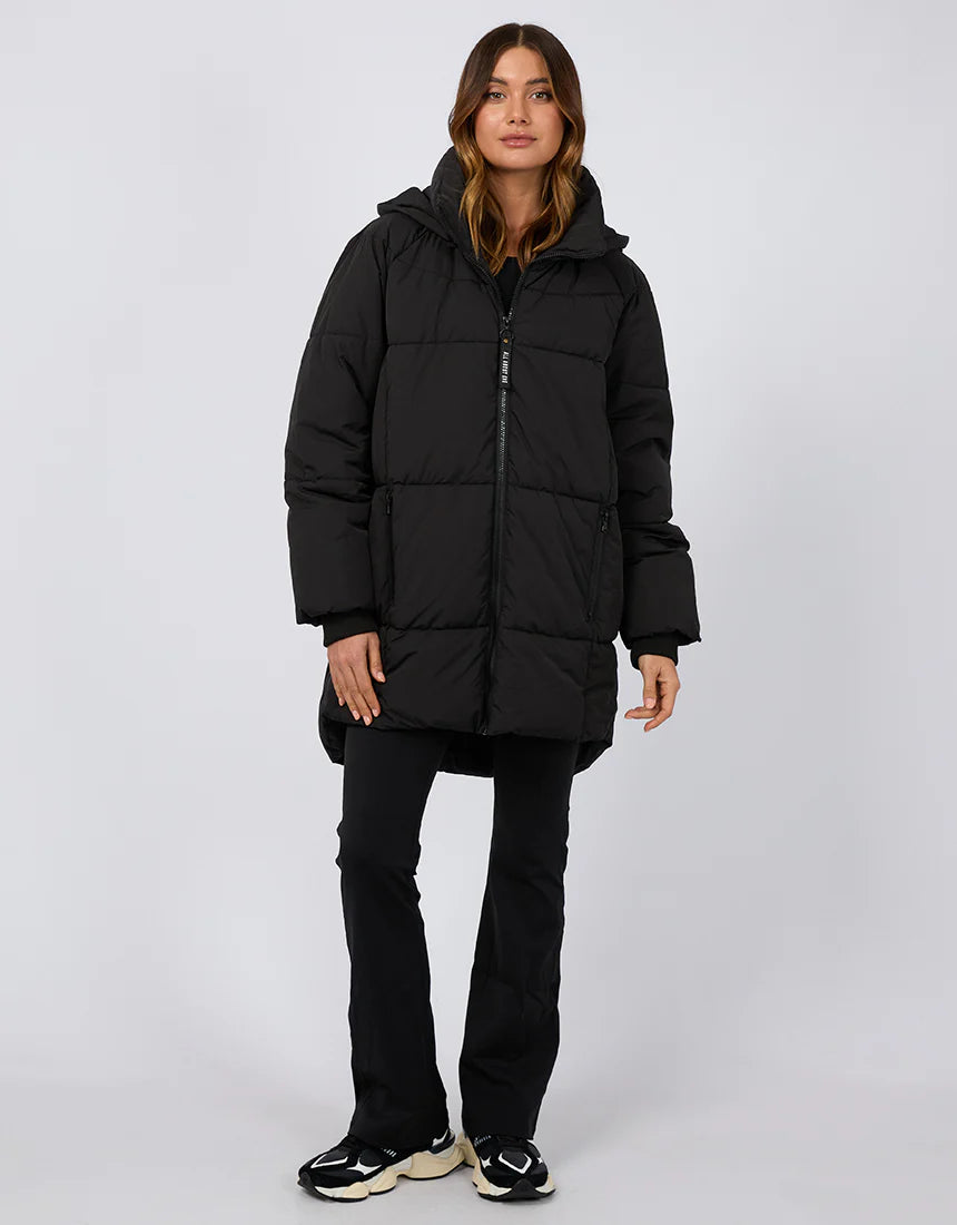 Remi Luxe Midi Puffer Jacket - Black