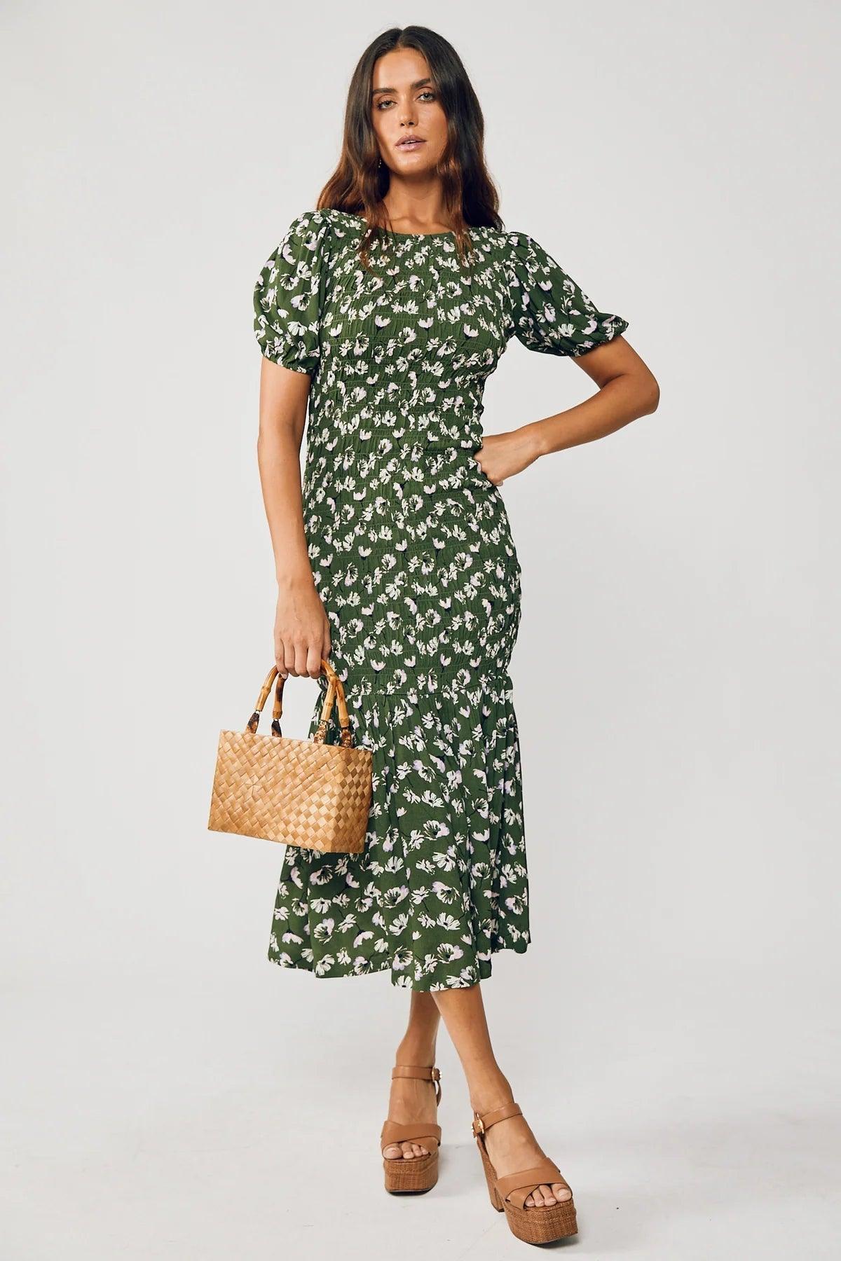 Isabella Maxi Smock Dress - Garden Bloom by Rue Stiic - in XS | SWAACE