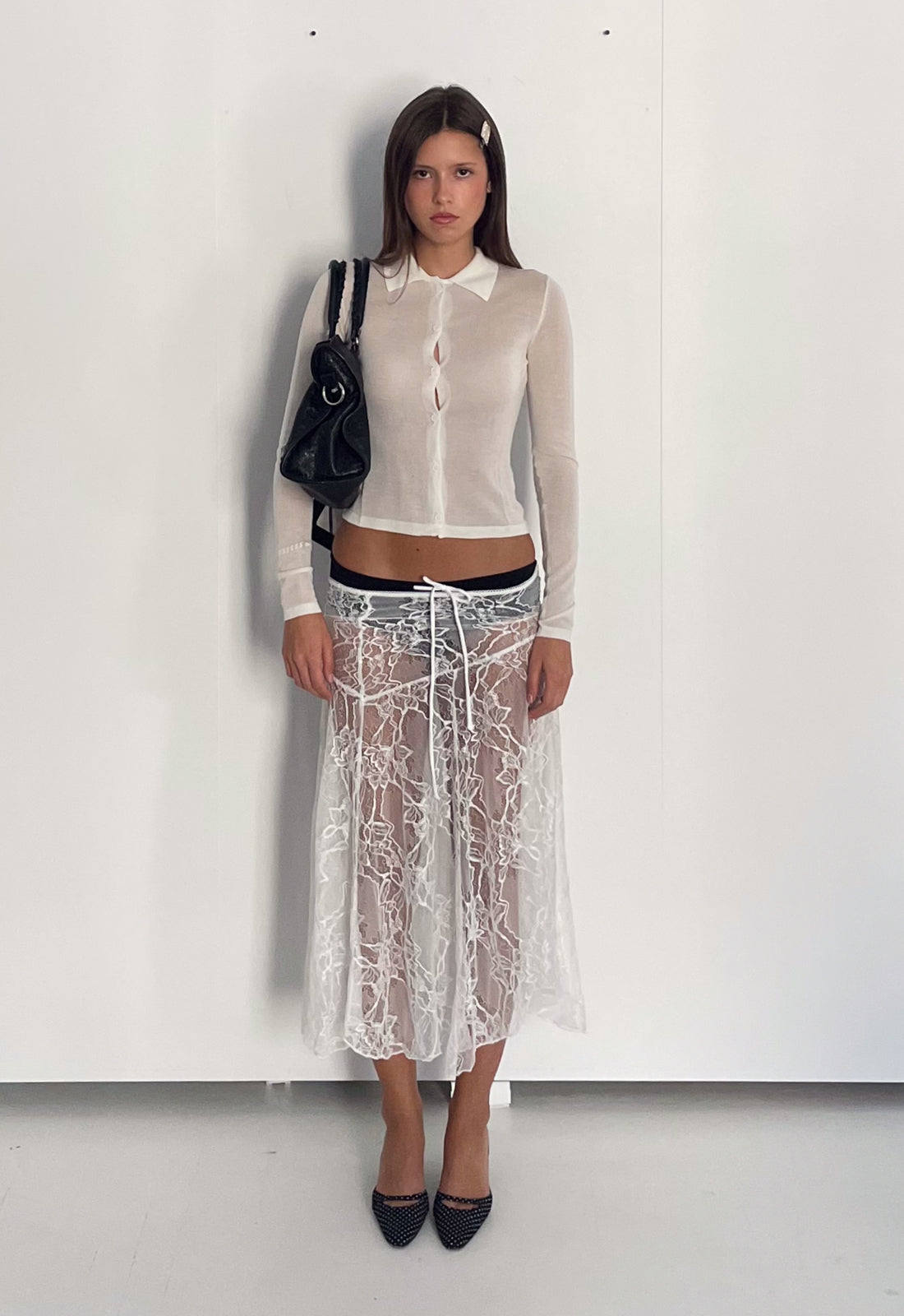 In Bloom Lace Midi Skirt - Ivory - Lioness