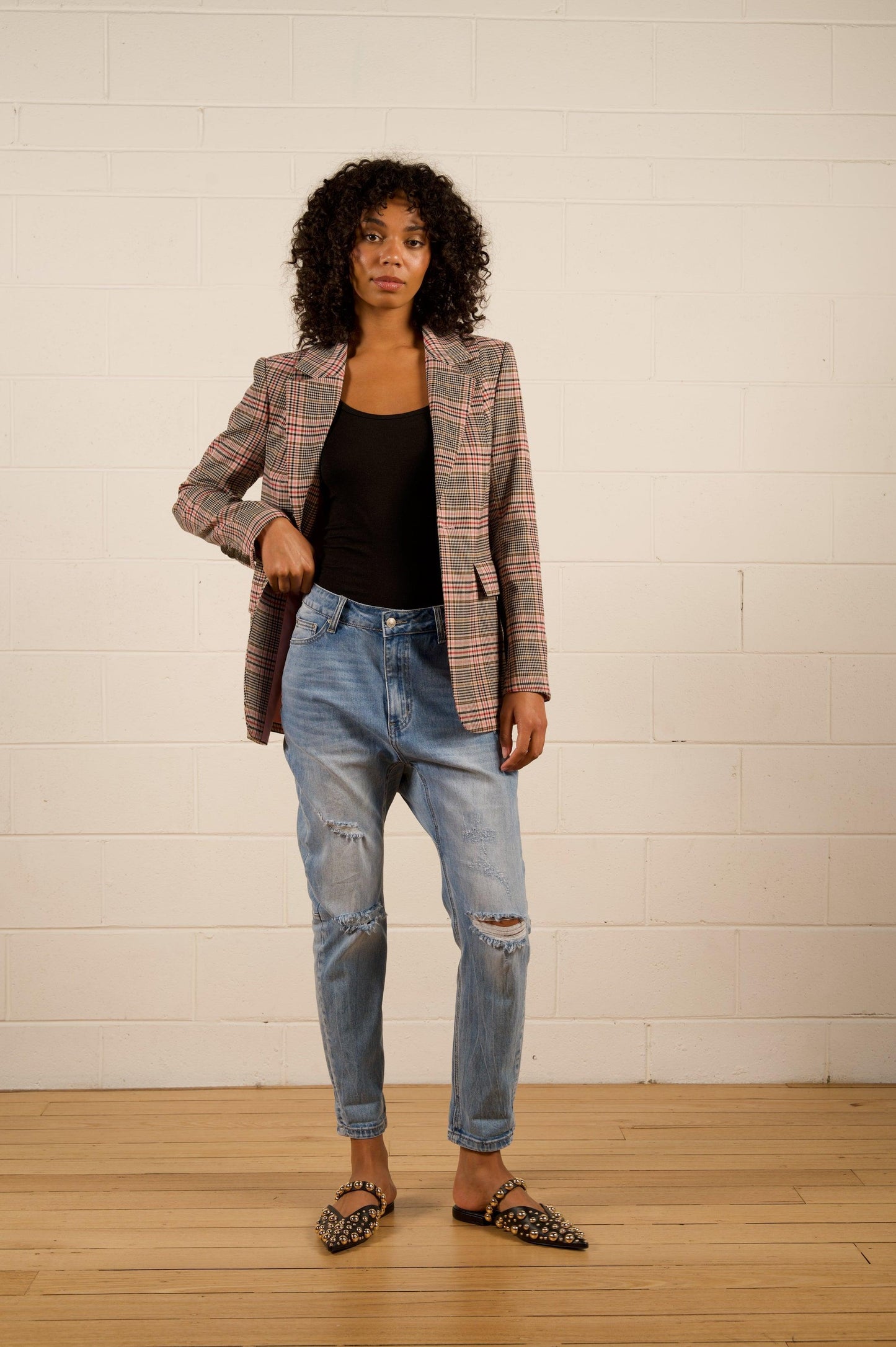Jules Longline Blazer - Pink Check by We Are The Others - in 1/XS | SWAACE